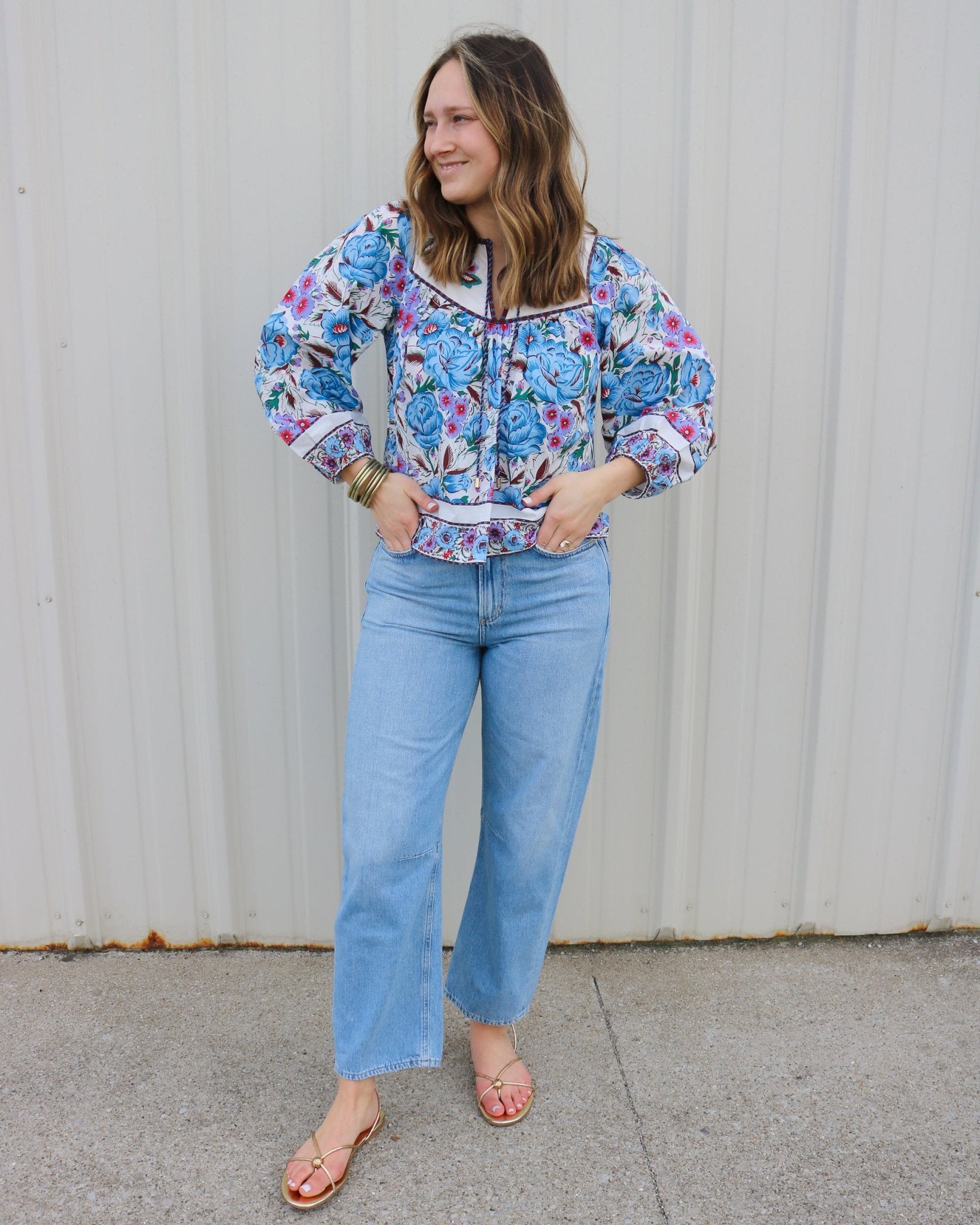 Balloon Sleeve Floral Blouse - Olive You BoutiqueCLEOBELLA228440CM26SP301349