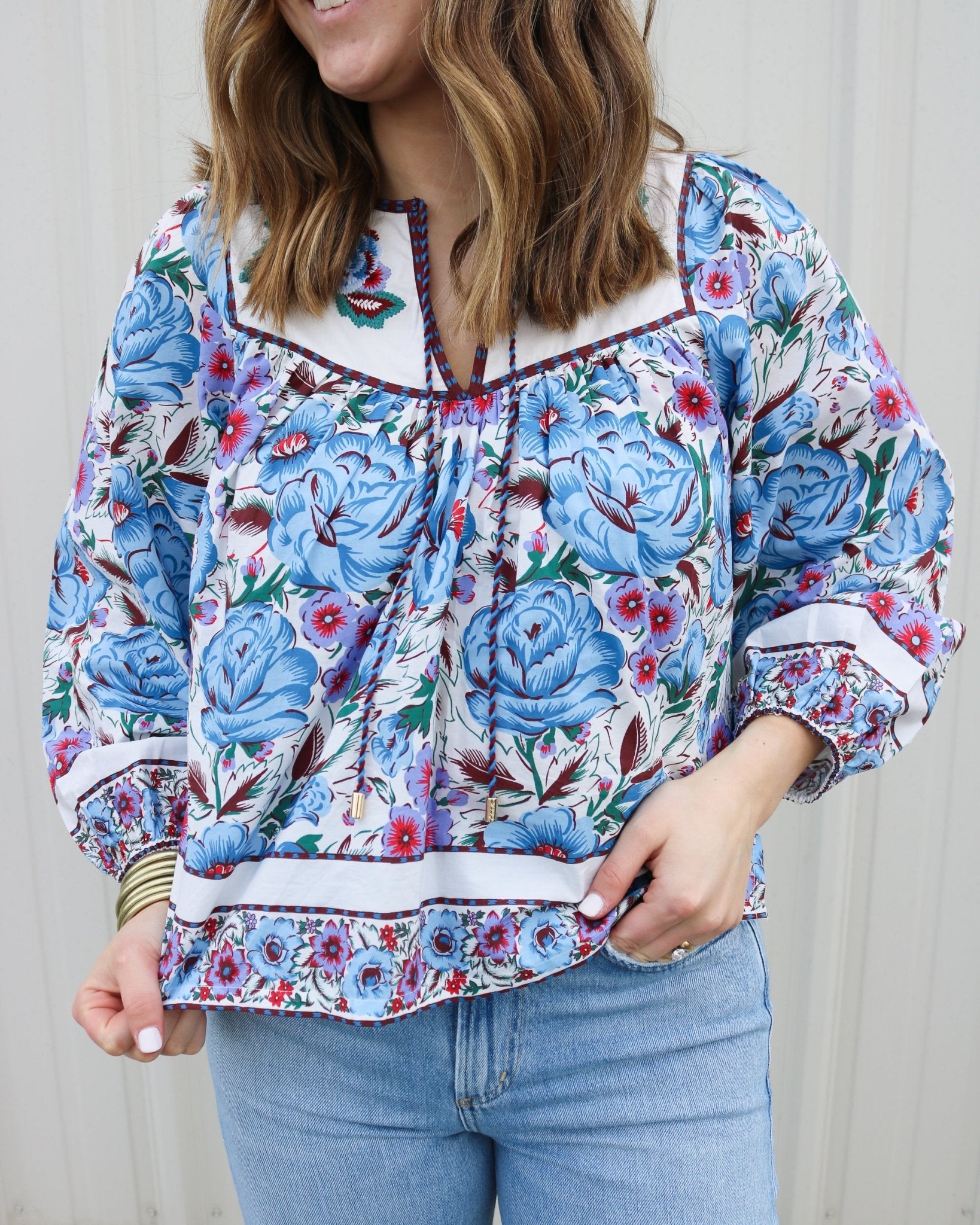 Balloon Sleeve Floral Blouse - Olive You BoutiqueCLEOBELLA228440CM26SP301349