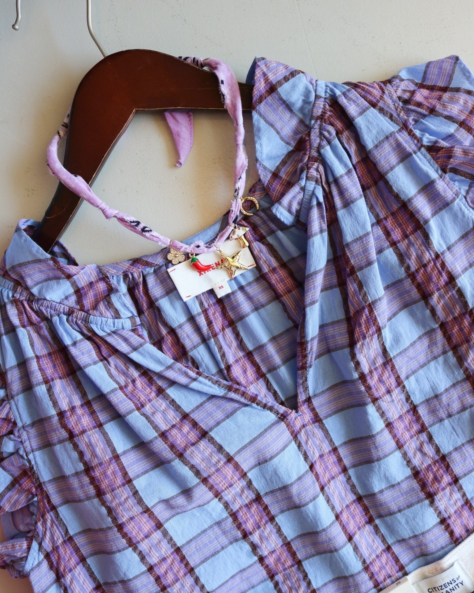 Bex Ruffle Sleeveless Plaid Blouse - Olive You BoutiqueXIRENA229298X5DDP049