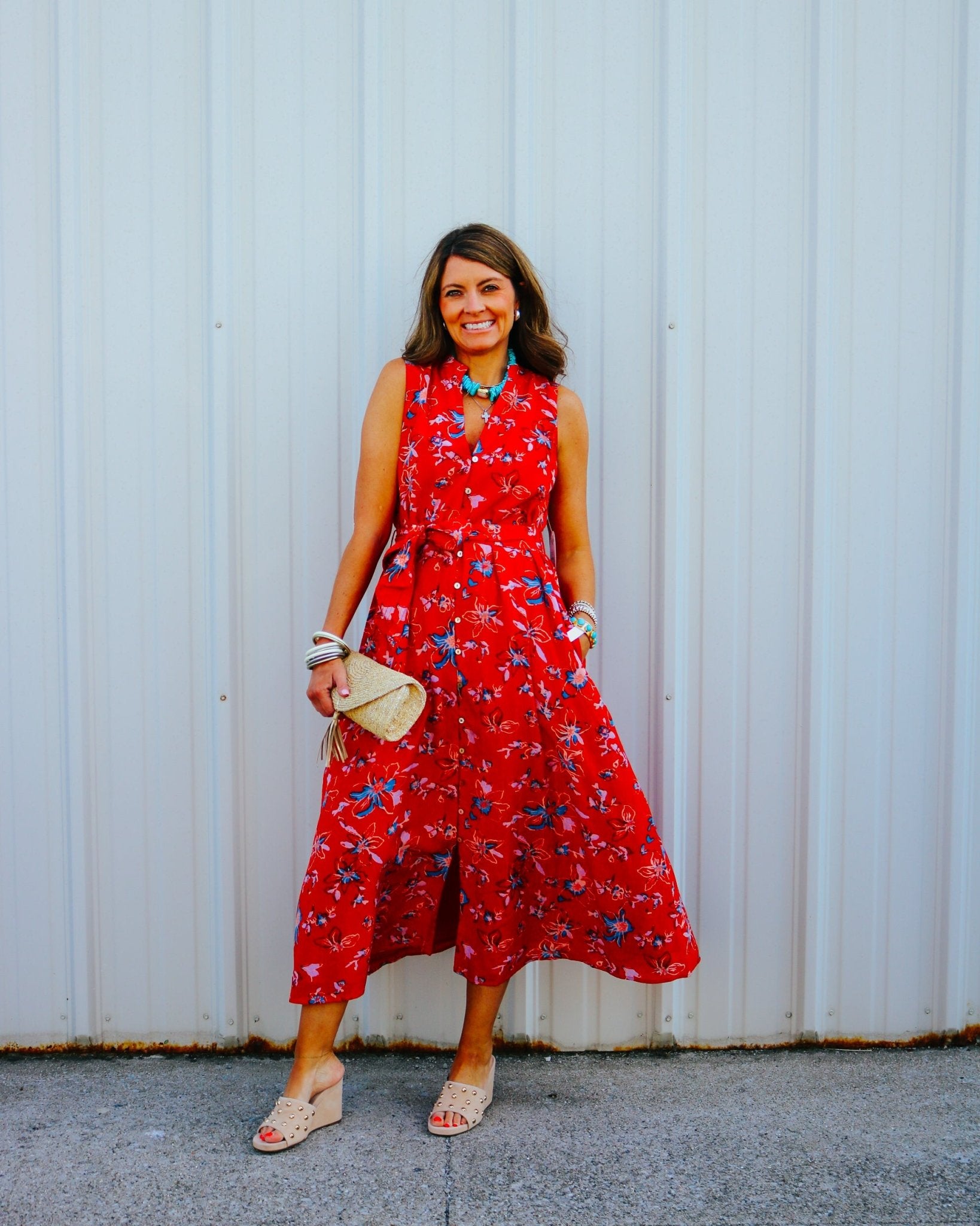 Red Hot Floral Sleeveless Midi Dress - Olive You BoutiqueCLEOBELLA228444CM26SP302713