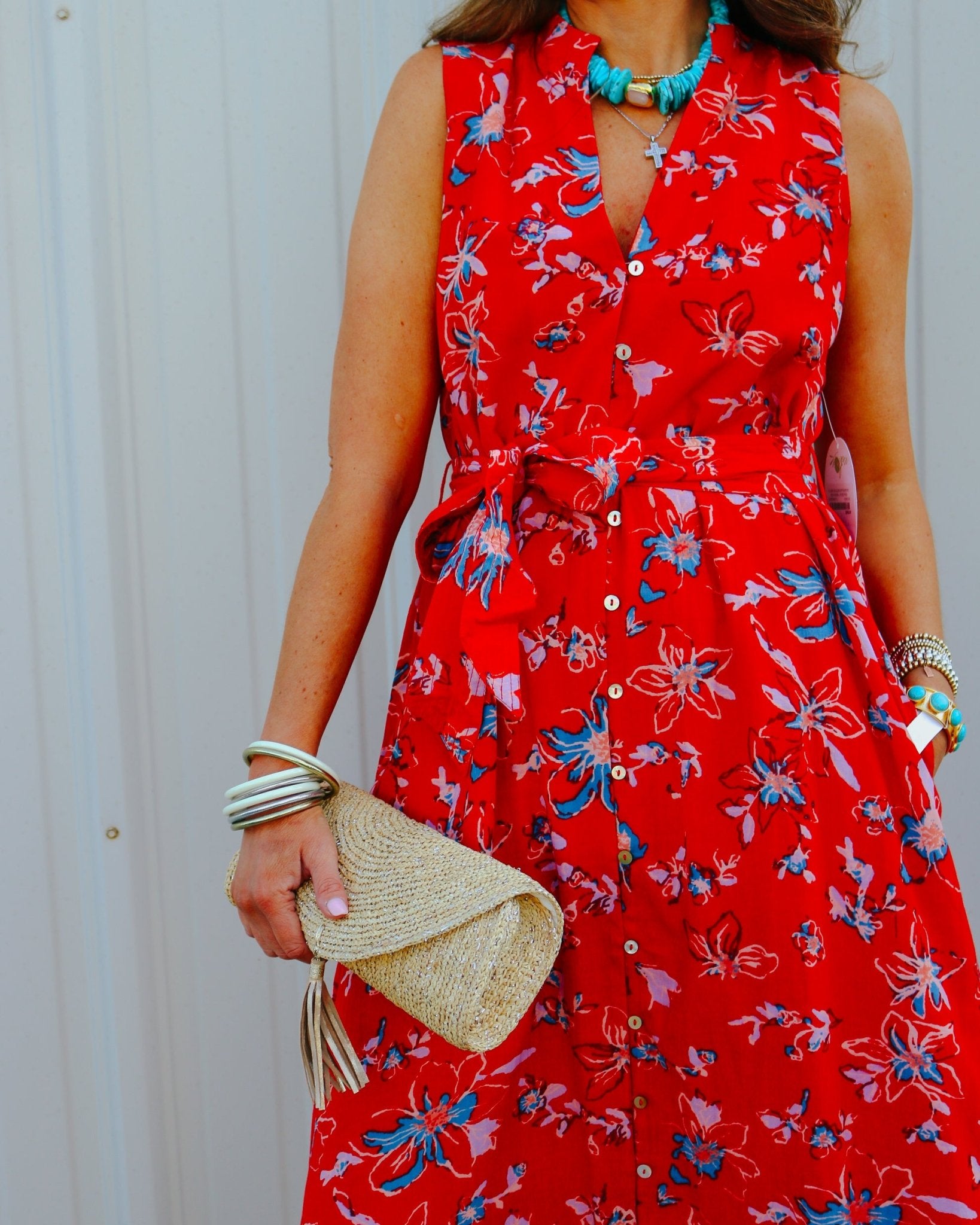 Red Hot Floral Sleeveless Midi Dress - Olive You BoutiqueCLEOBELLA228444CM26SP302713