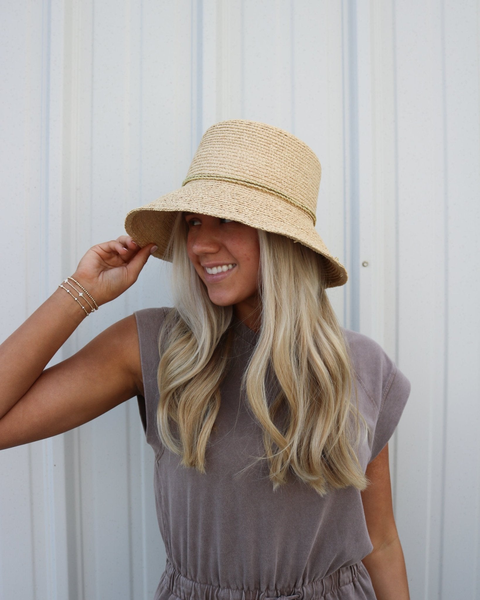 Zaria Raffia Braid Bucket Hat - Olive You BoutiqueFlora Bella232050Zaria
