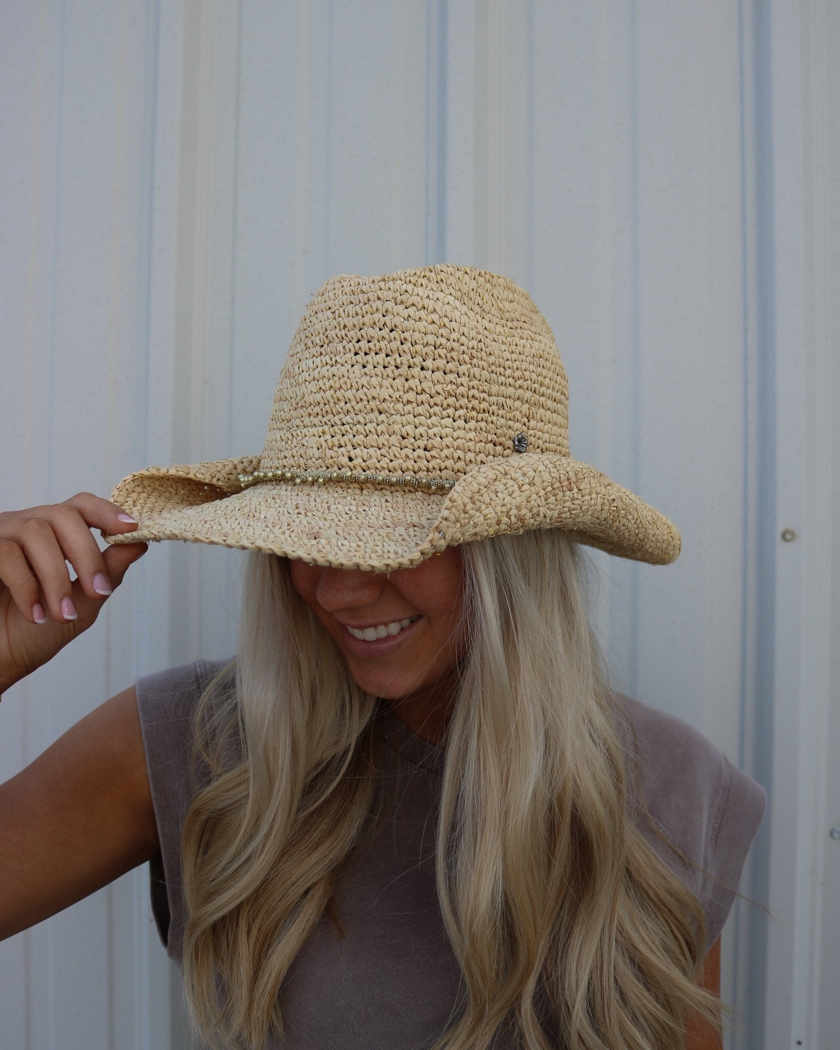 Kendra Crochet Raffia Cowboy Hat - Olive You BoutiqueFlora Bella232039Kendra