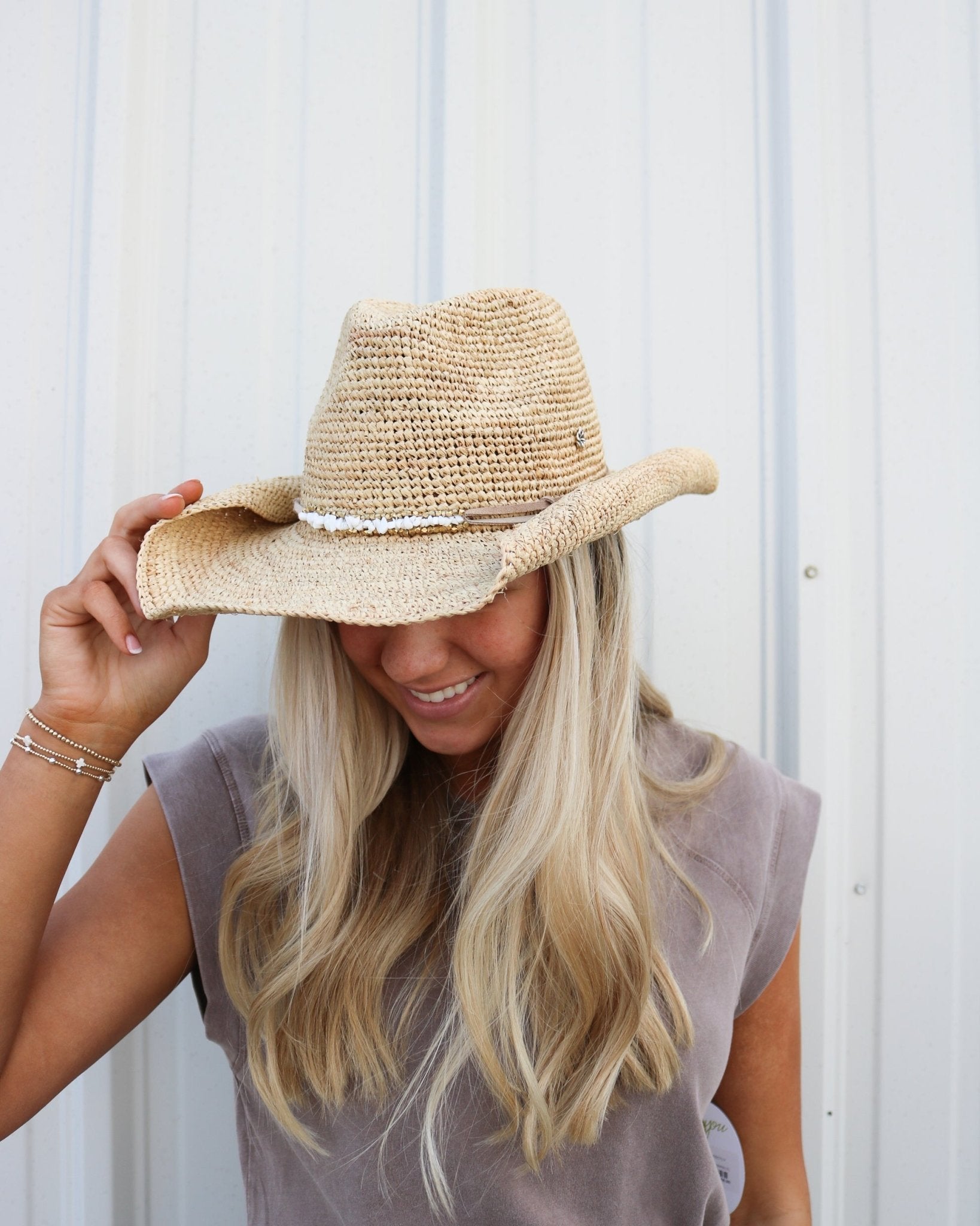 Zahara Crochet Raffia Cowboy Hat - Olive You BoutiqueFlora Bella232049Zahara