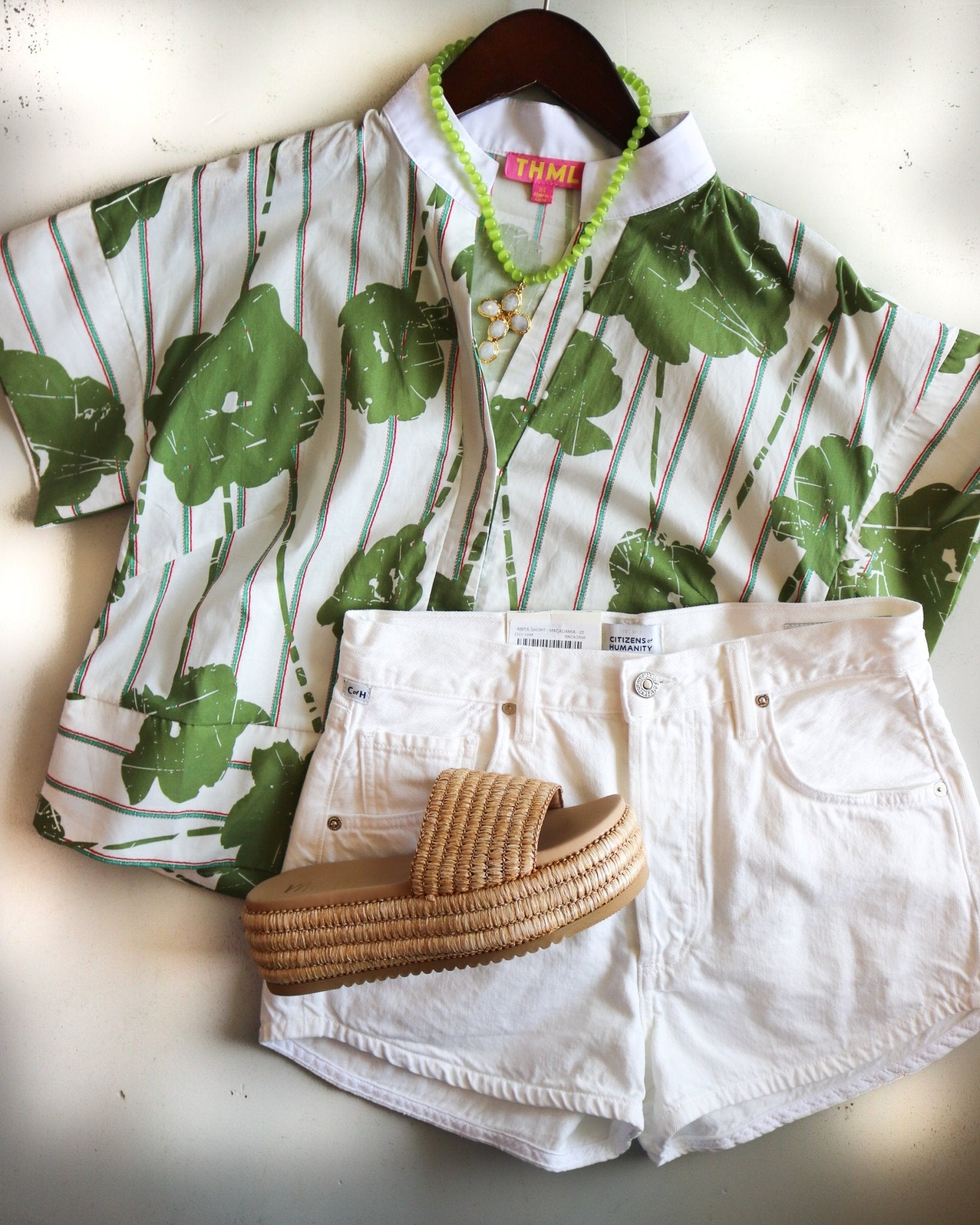Lucky Clover V - Neck Top - Olive You BoutiqueTHML232524WCT3549