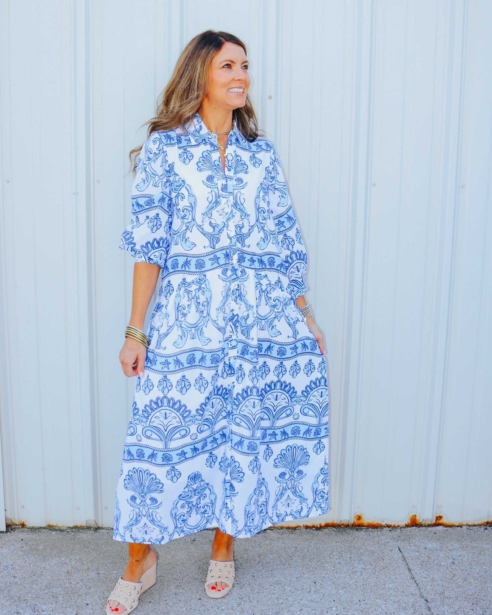 Brie Dress Button Down Midi Dress - Olive You BoutiqueBEYOND BY VERA227361875