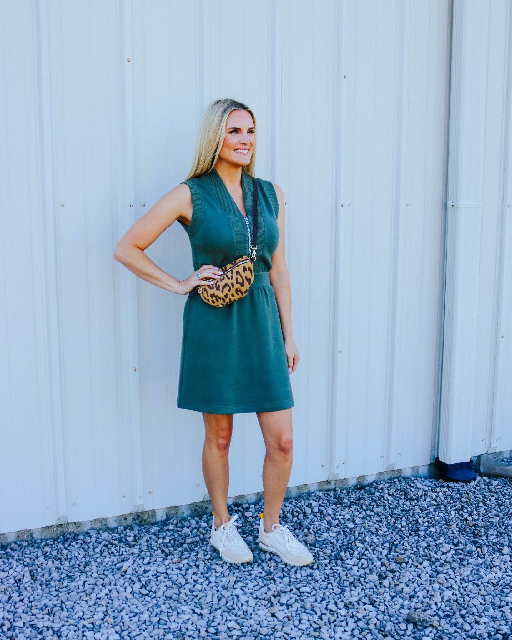 Polyanna Half Zip Dress - Olive You BoutiqueVARLEY231782VAR03164