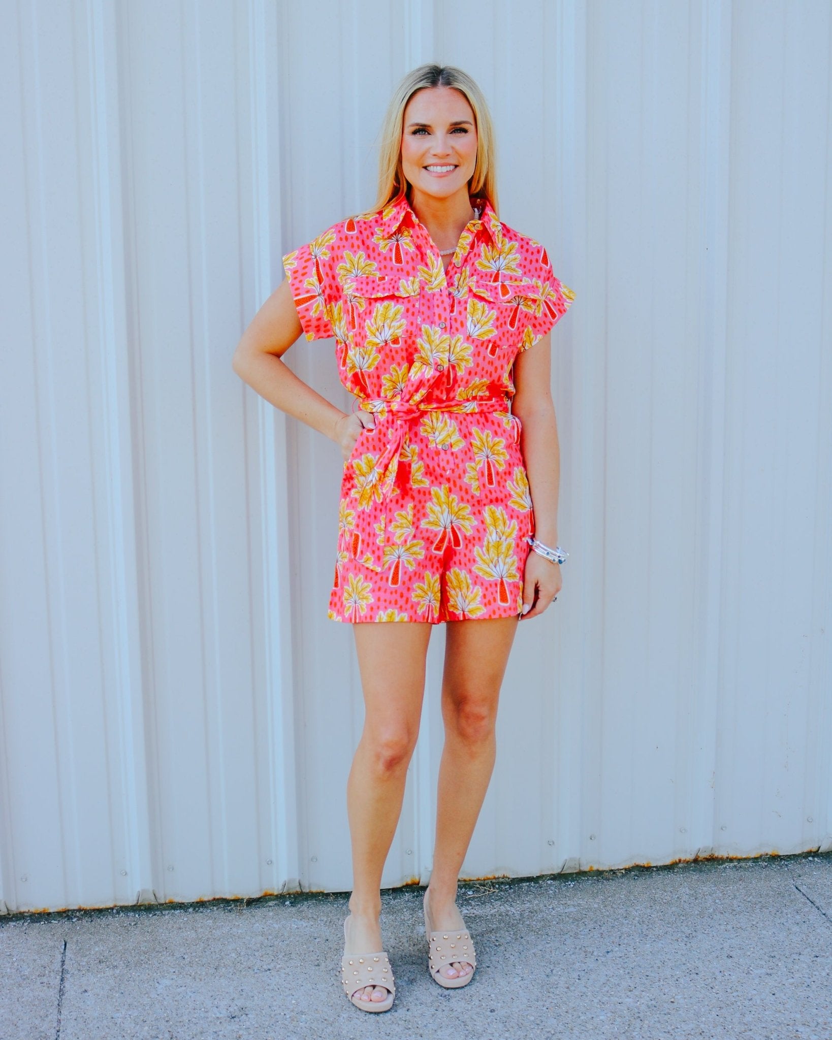 Sunset Palm Tree Romper - Olive You BoutiqueIVY JANE230623450062