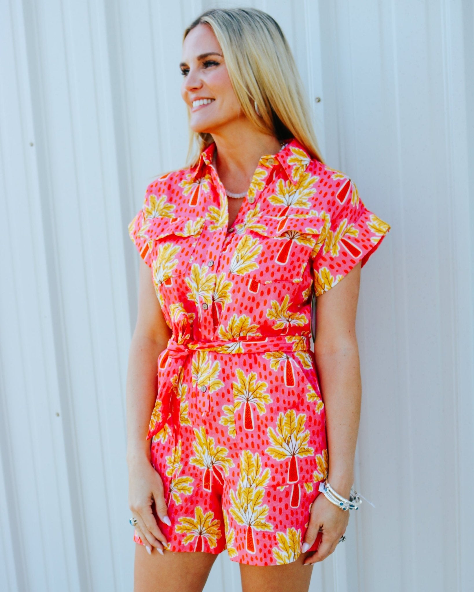 Sunset Palm Tree Romper - Olive You BoutiqueIVY JANE230623450062