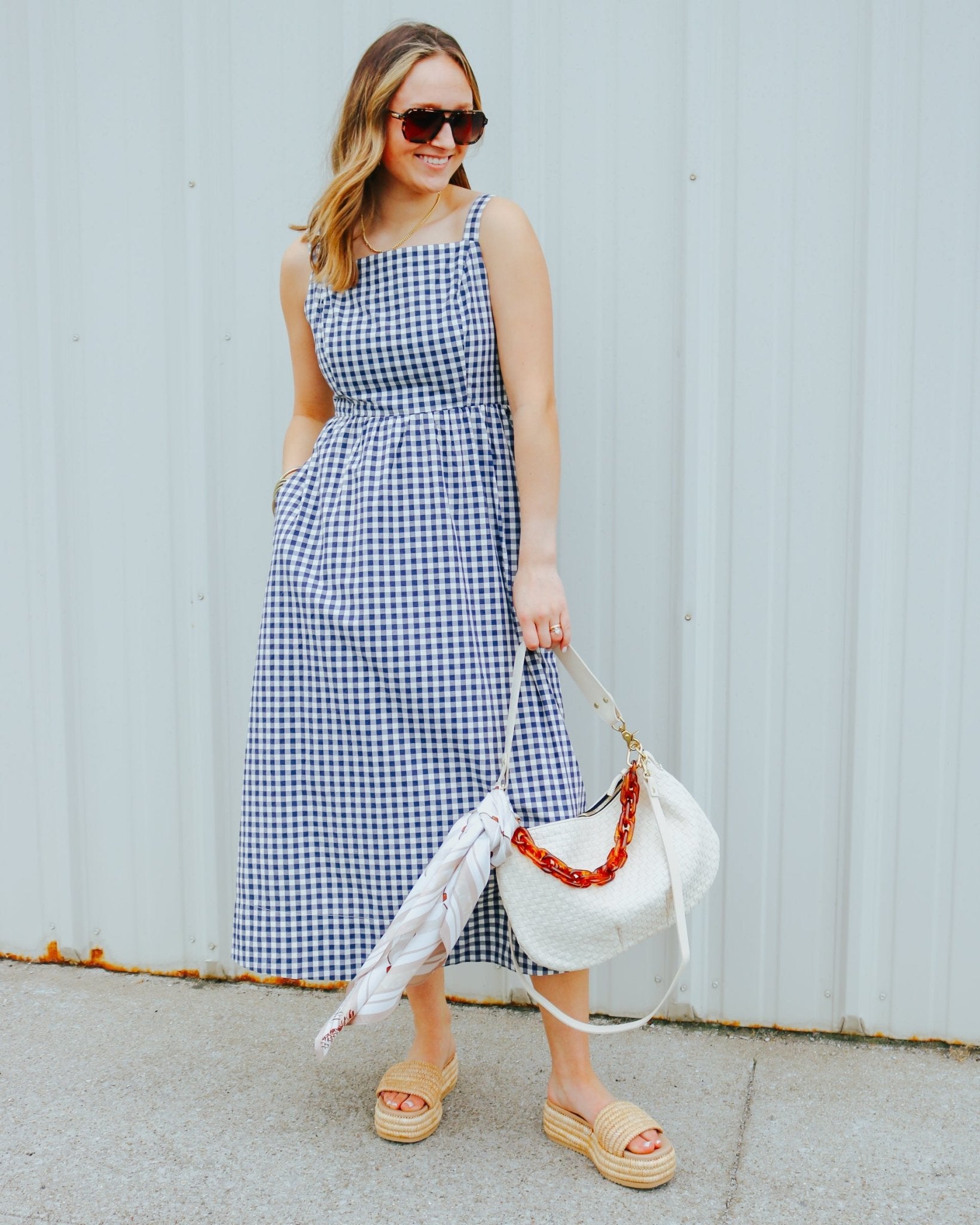 Demi Poplin Gingham Midi Dress - Olive You BoutiqueMARINE LAYER2270151260206001271