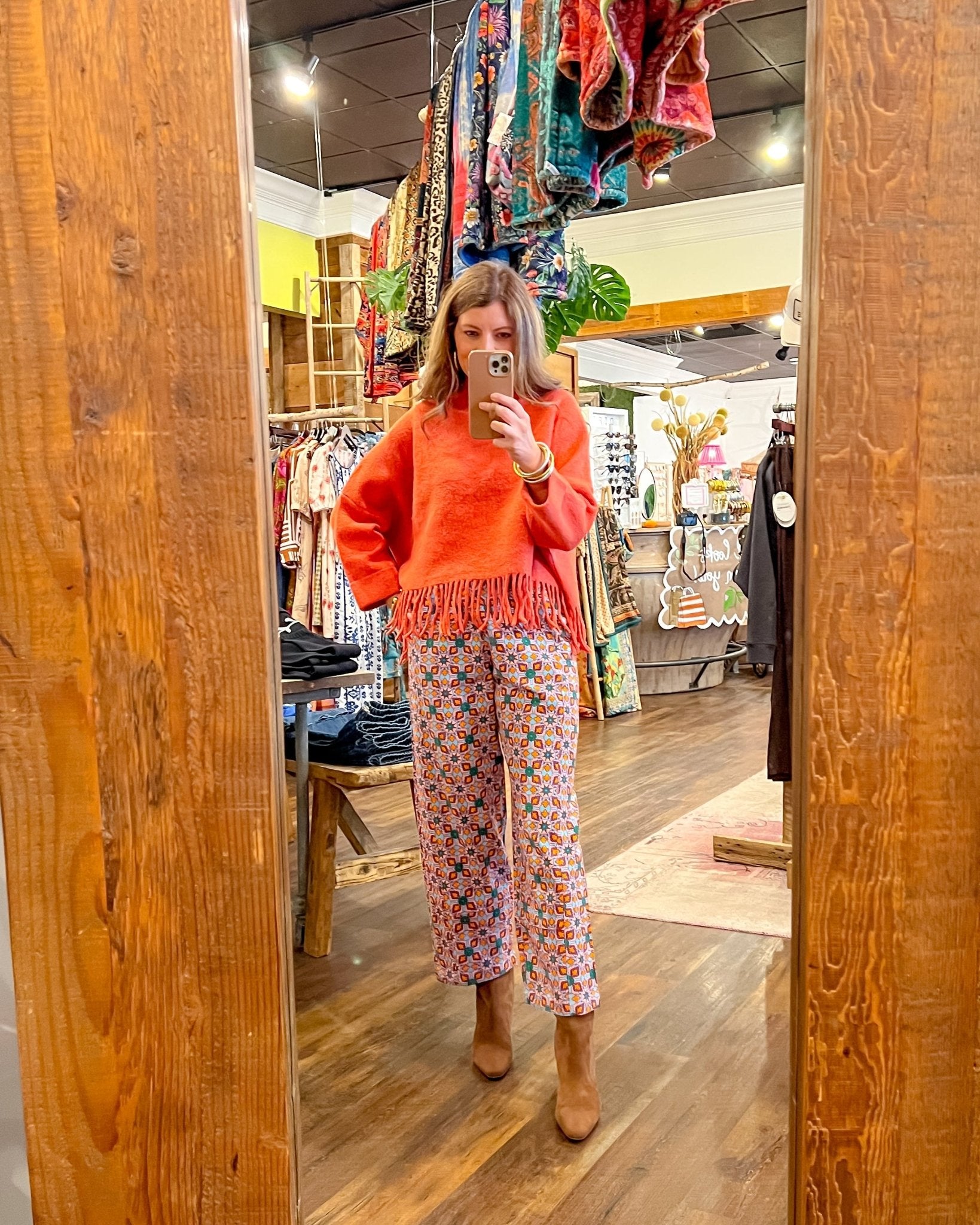 Sachi Aja Sweater with Fringe - Tangerine Glow - Olive You BoutiqueKERISMA INC238028M6423-tangglow