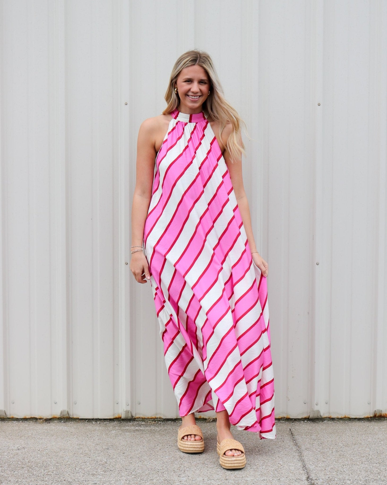 Heavenly Halter Stripes Dress - Olive You BoutiqueOLIVE YOU232462D30994