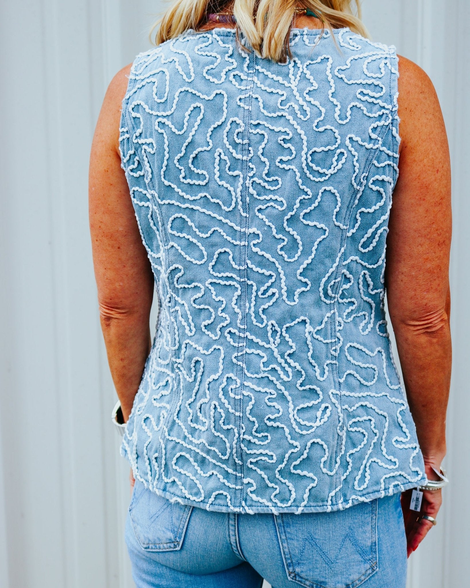 Denim and Rope Detail Vest - Olive You BoutiqueOLIVE YOU232468T30975