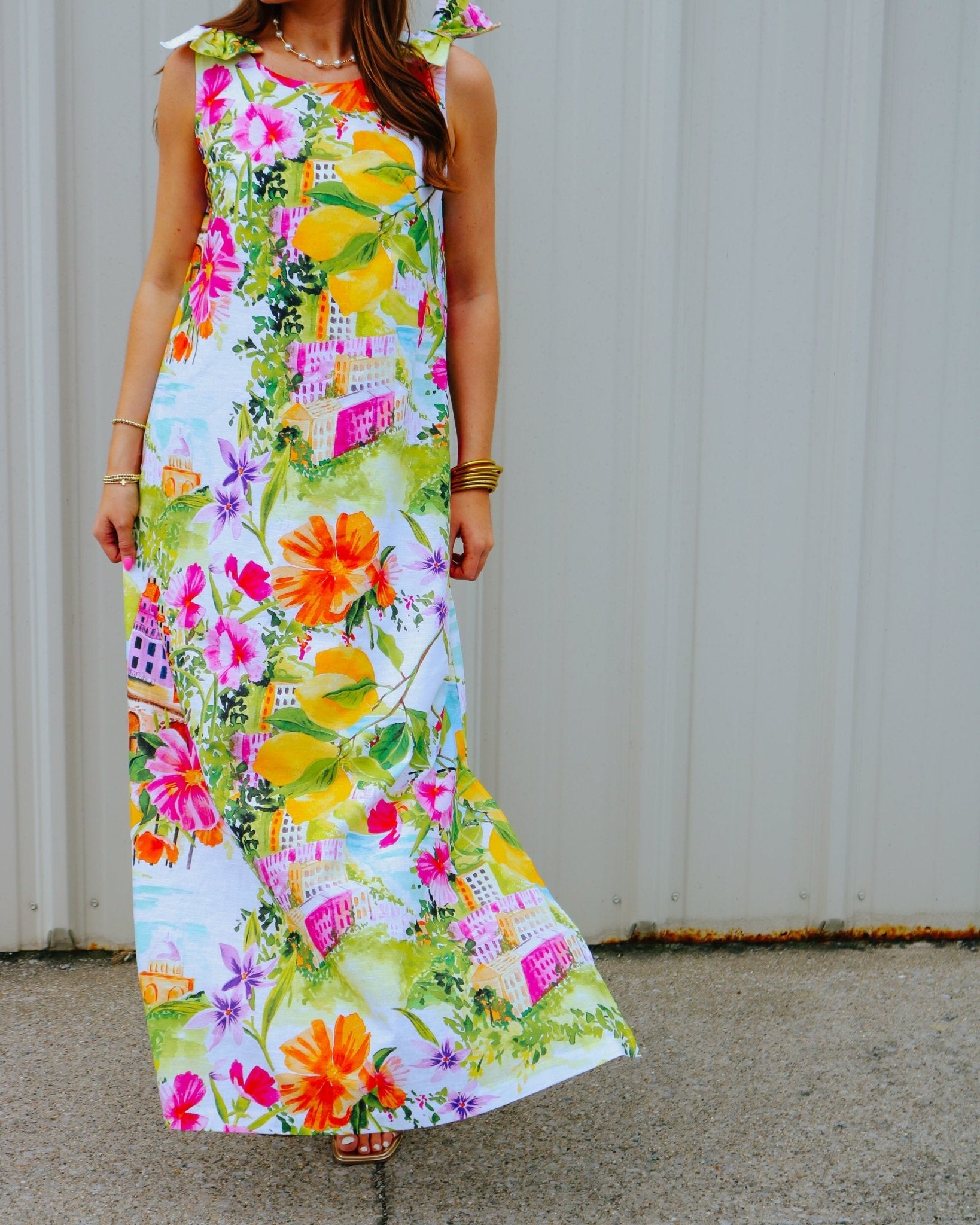 Lucie Sunset Garden Getaway Maxi Dress - Olive You BoutiquePROSPERINA226718PR3164D