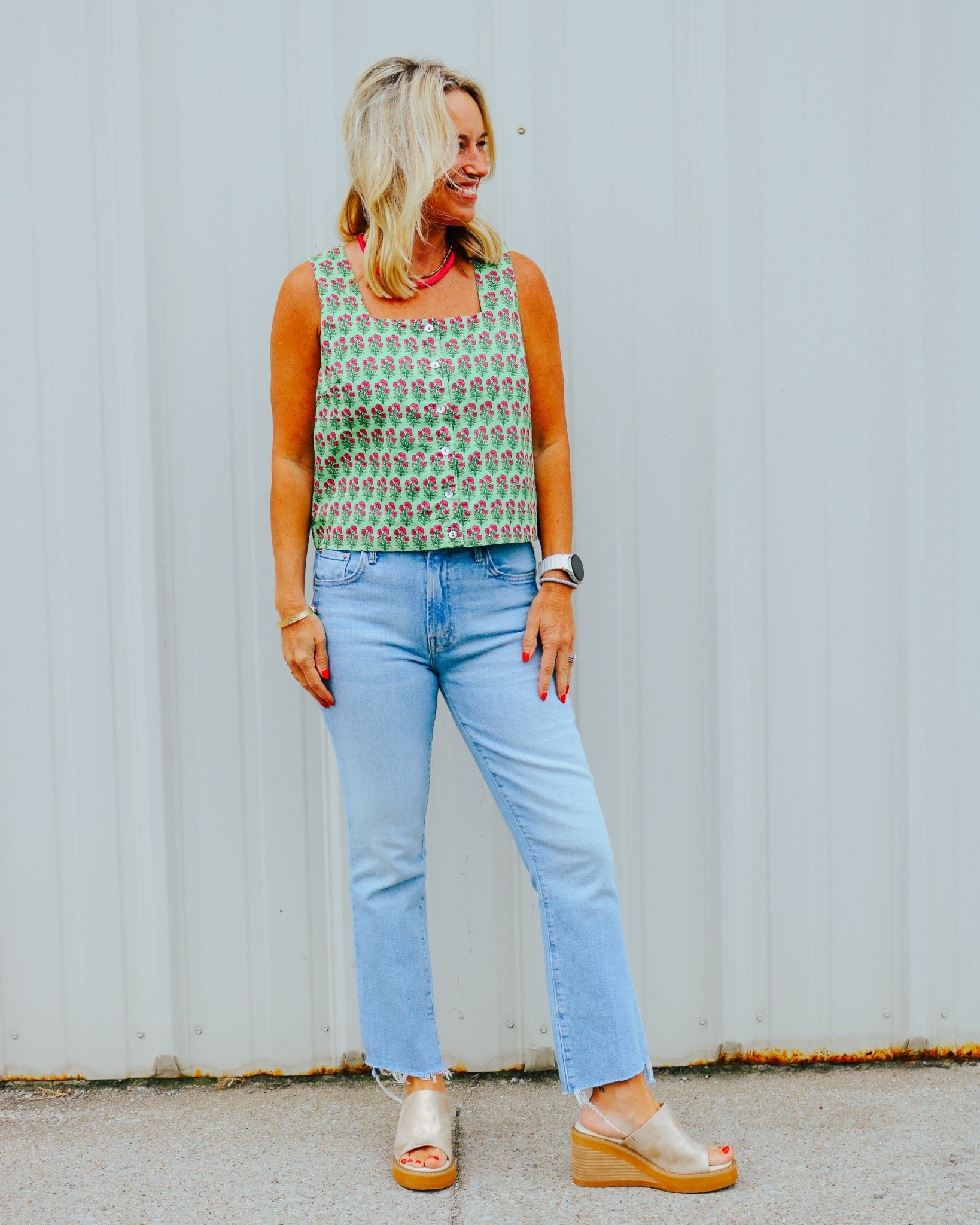 Floral Fun Sleeveless Blouse - Olive You BoutiqueOLIVE YOU232480T30275