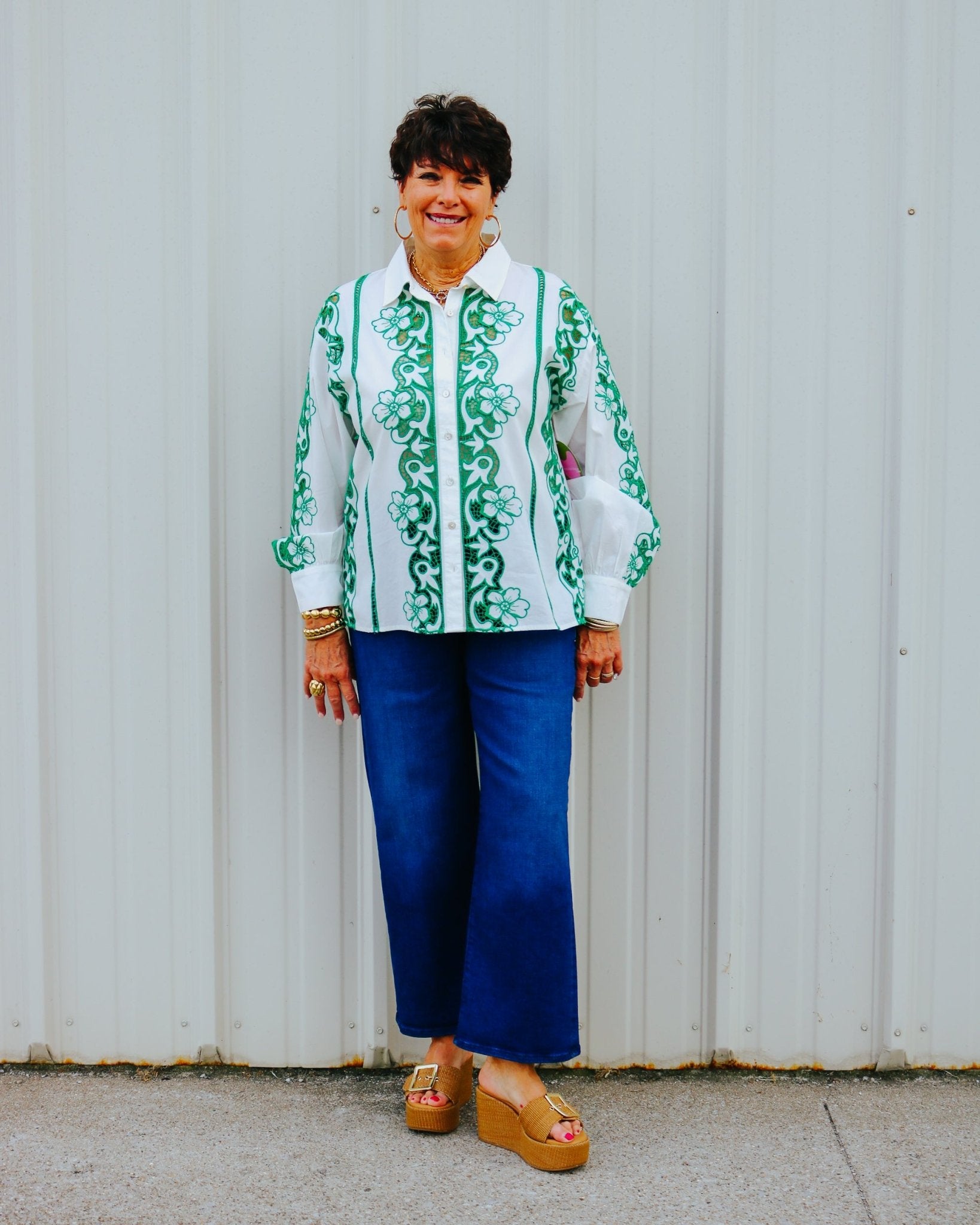 Trinity Button Up Blouse - Olive You BoutiqueLOVE THE LABEL228410L2601-3346