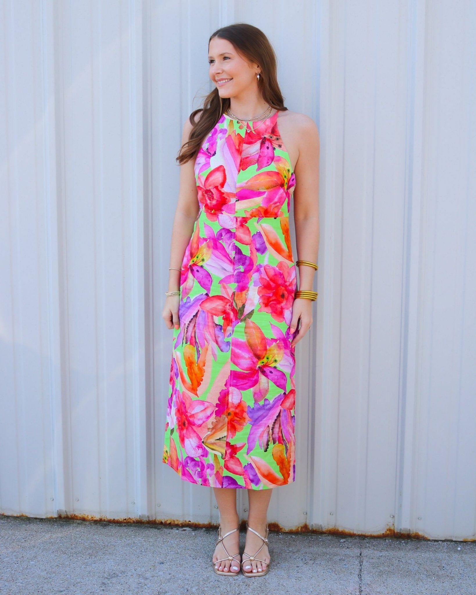 Artsy Floral Green Midi Dress - Olive You BoutiqueFARM RIO227554358939