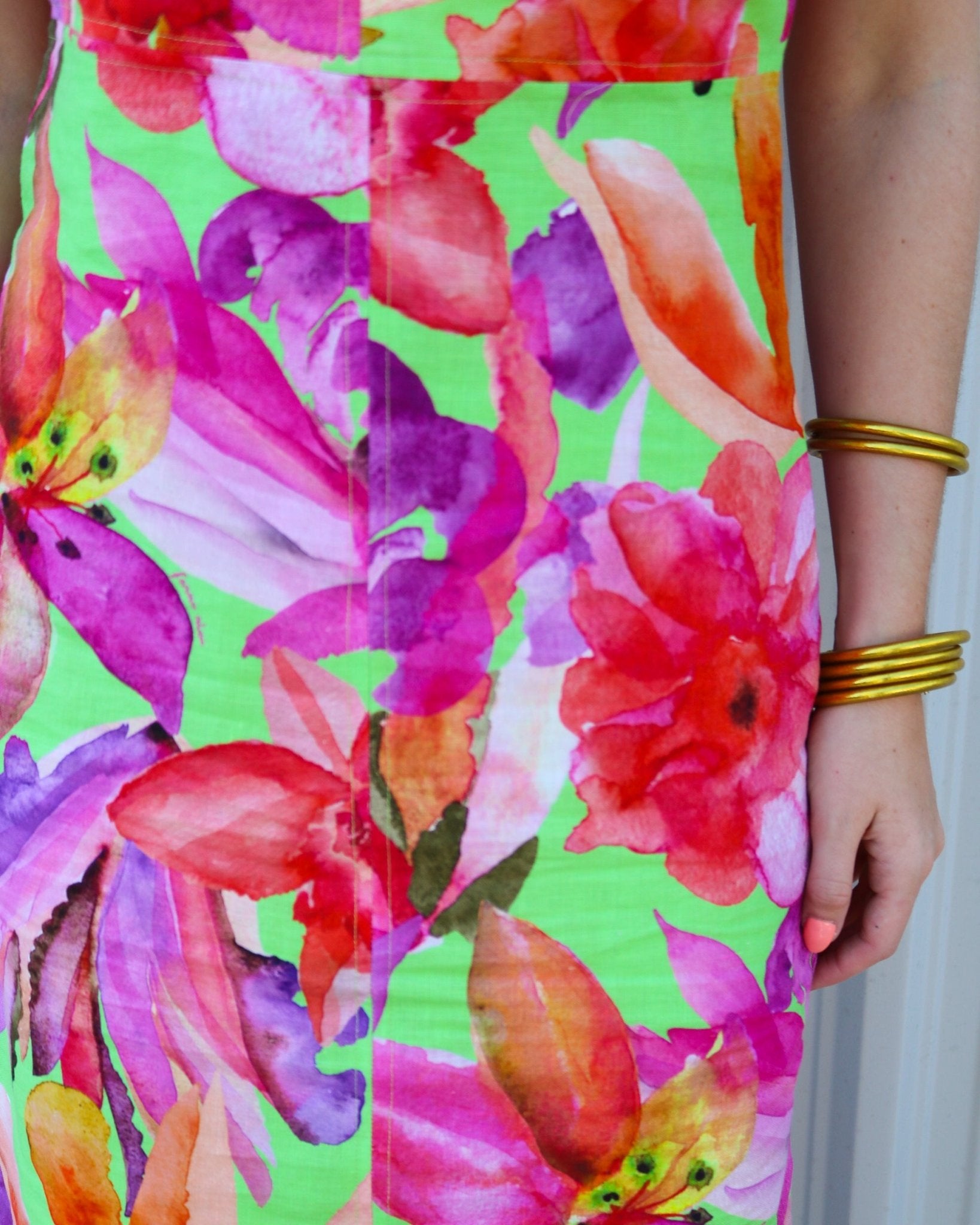Artsy Floral Green Midi Dress - Olive You BoutiqueFARM RIO227554358939