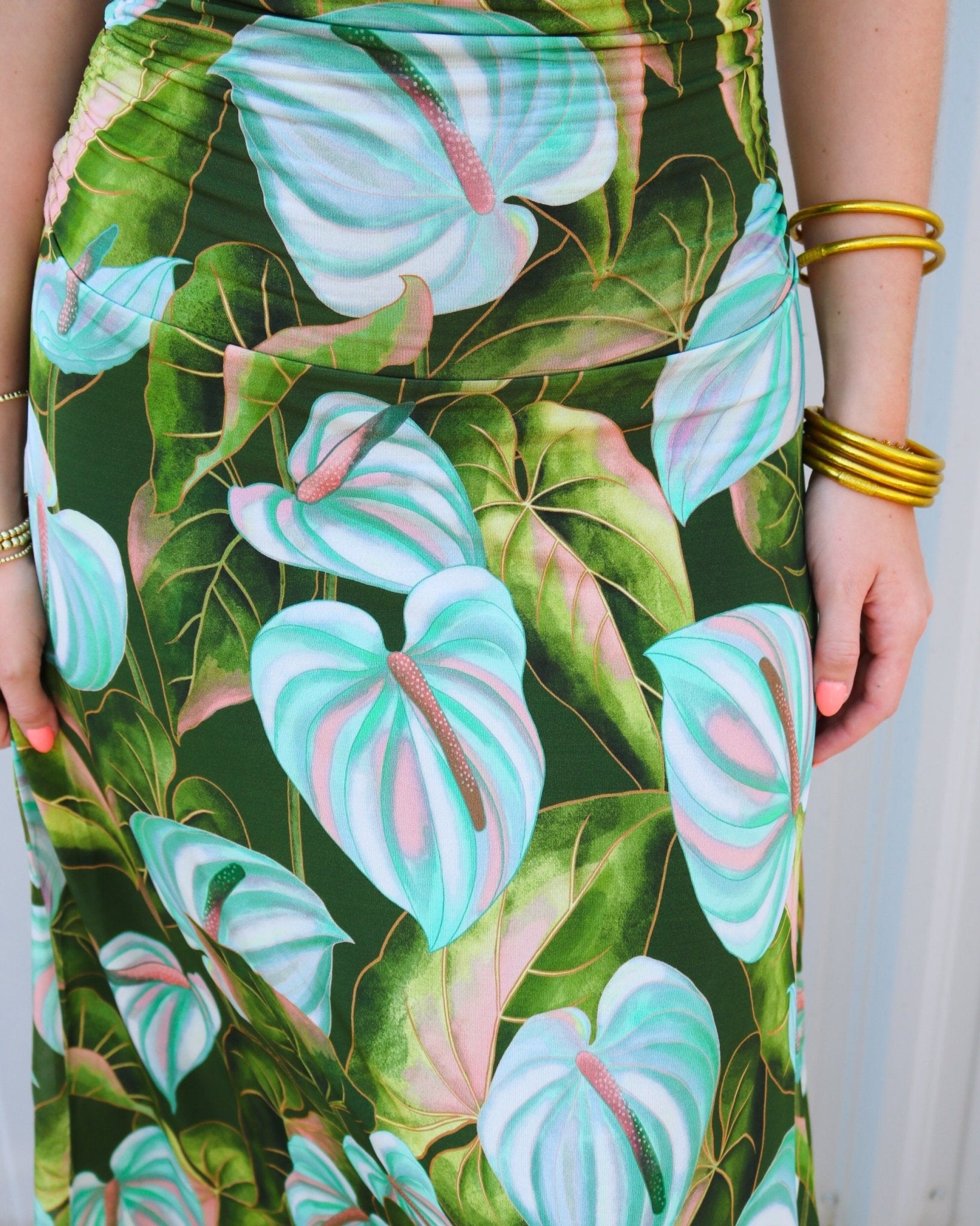 Anturium Leaves Midi Dress - Olive You BoutiqueFARM RIO227568358993
