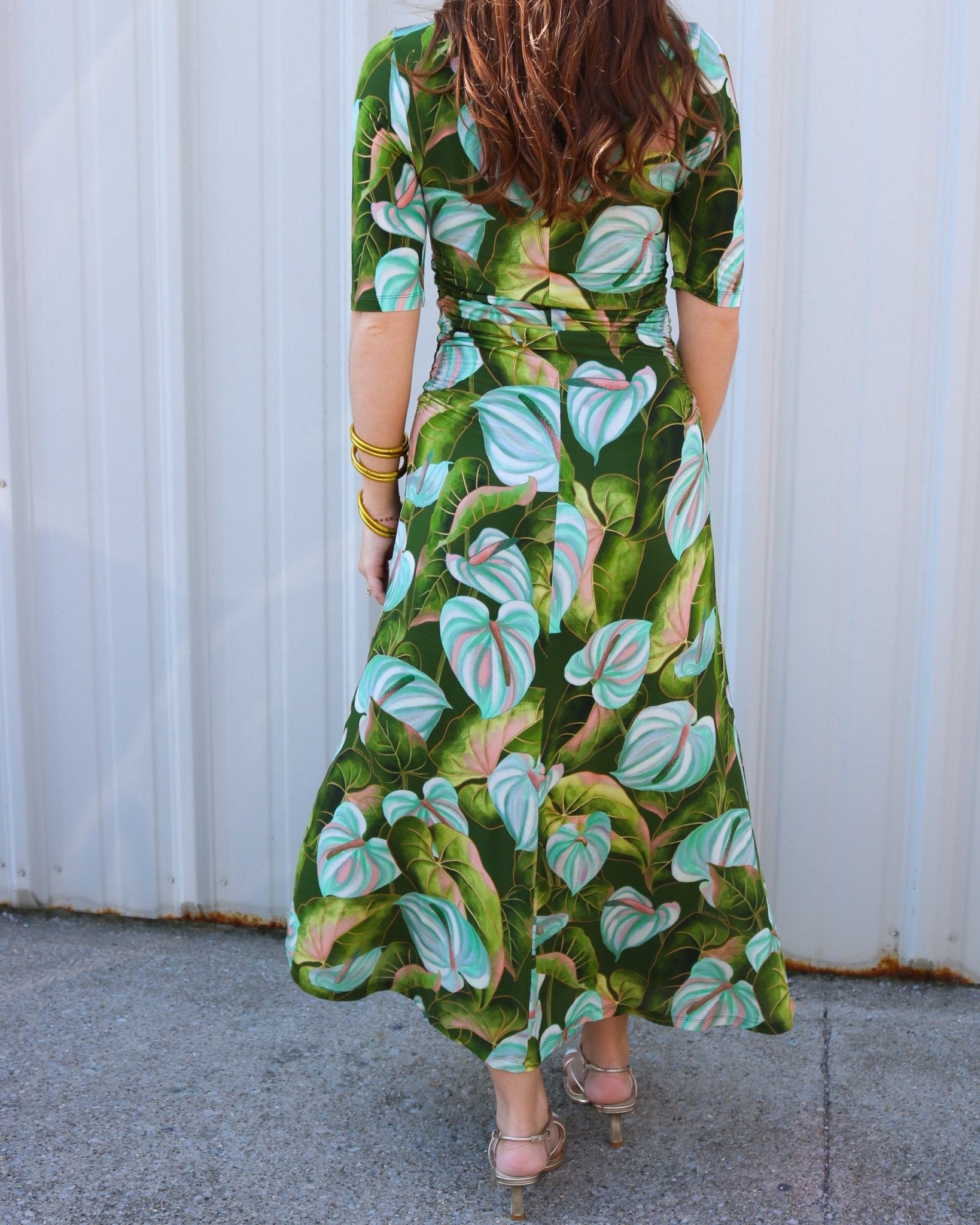 Anturium Leaves Midi Dress - Olive You BoutiqueFARM RIO227568358993