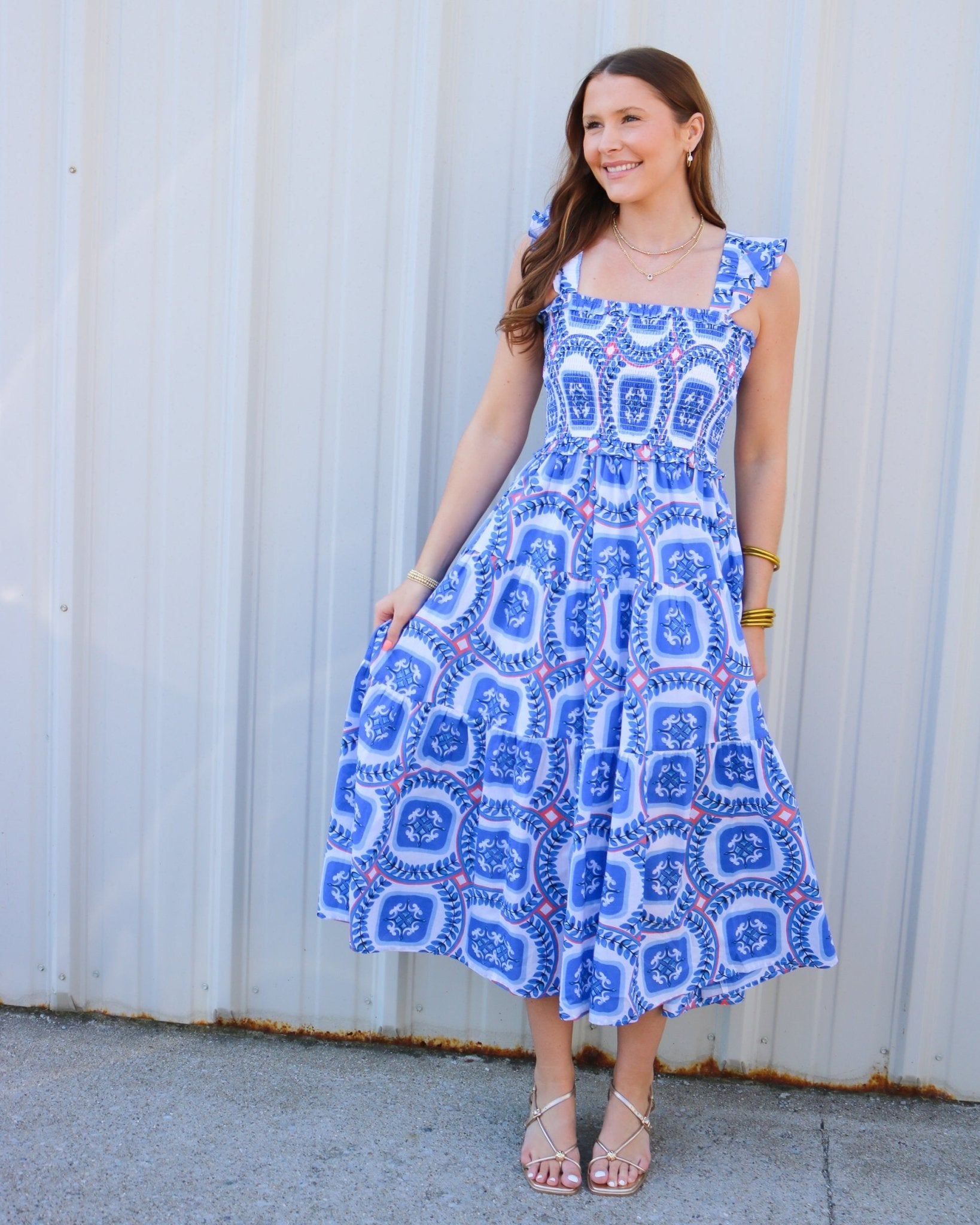 Mia Sapphire Tiles Dress - Olive You BoutiqueBEYOND BY VERA232632995-22