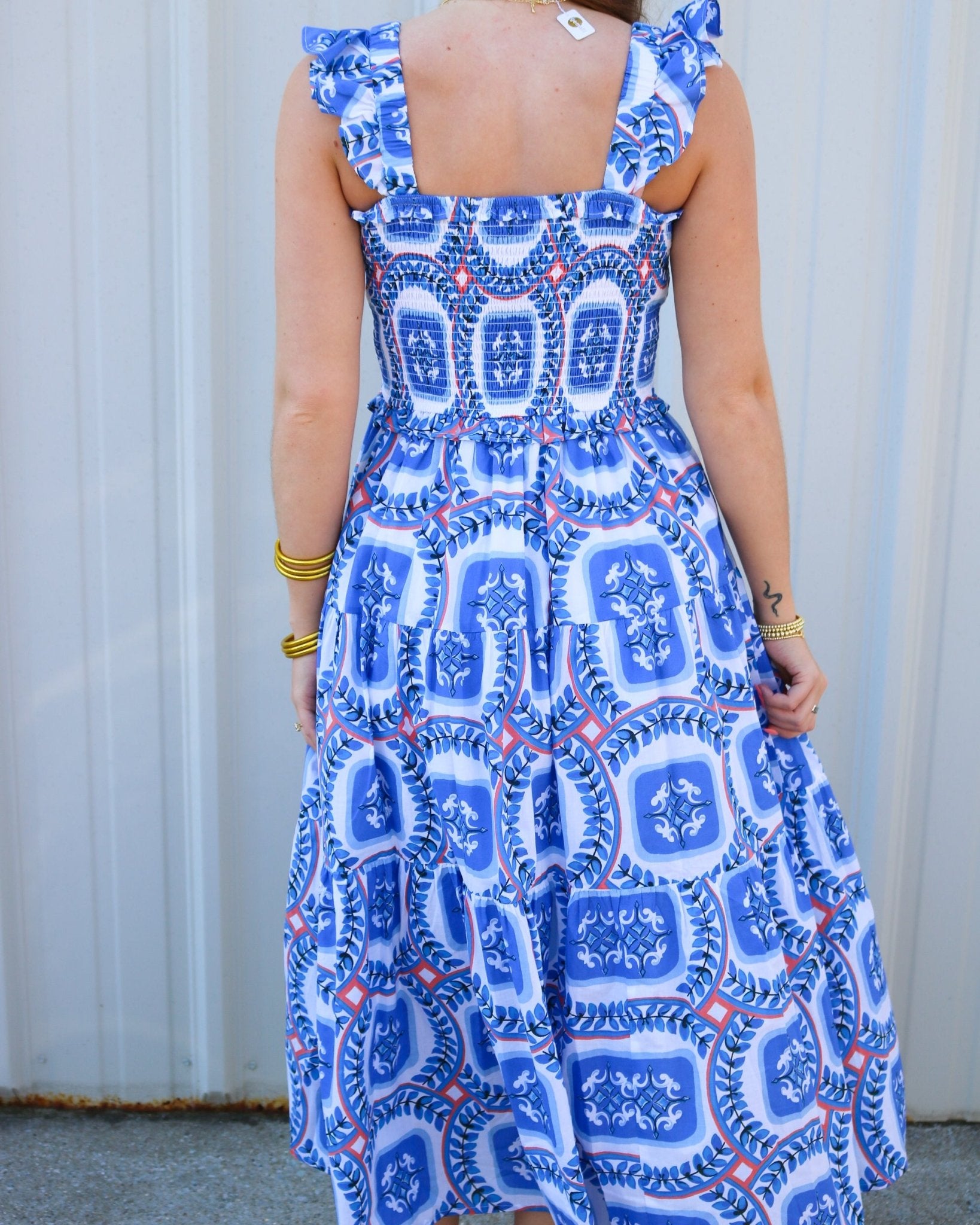 Mia Sapphire Tiles Dress - Olive You BoutiqueBEYOND BY VERA232632995-22
