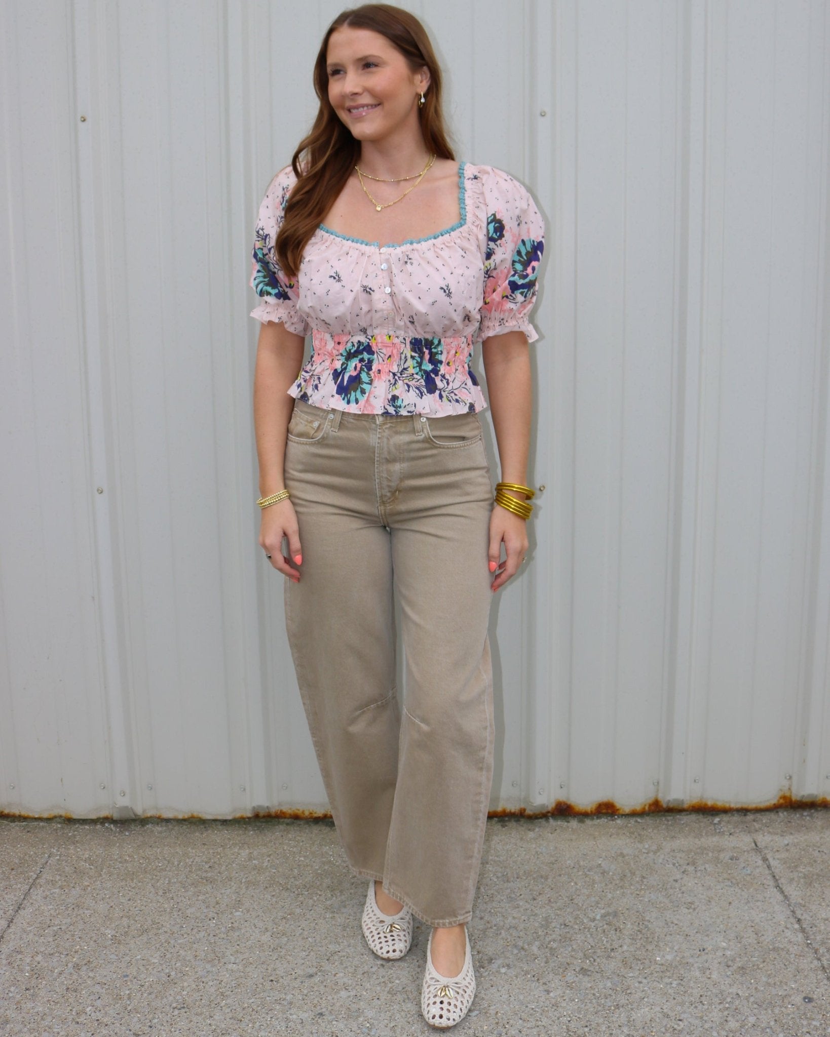 Rebecca Gathered Sleeve Top - Olive You BoutiqueCLEOBELLA229011CM26SP401389