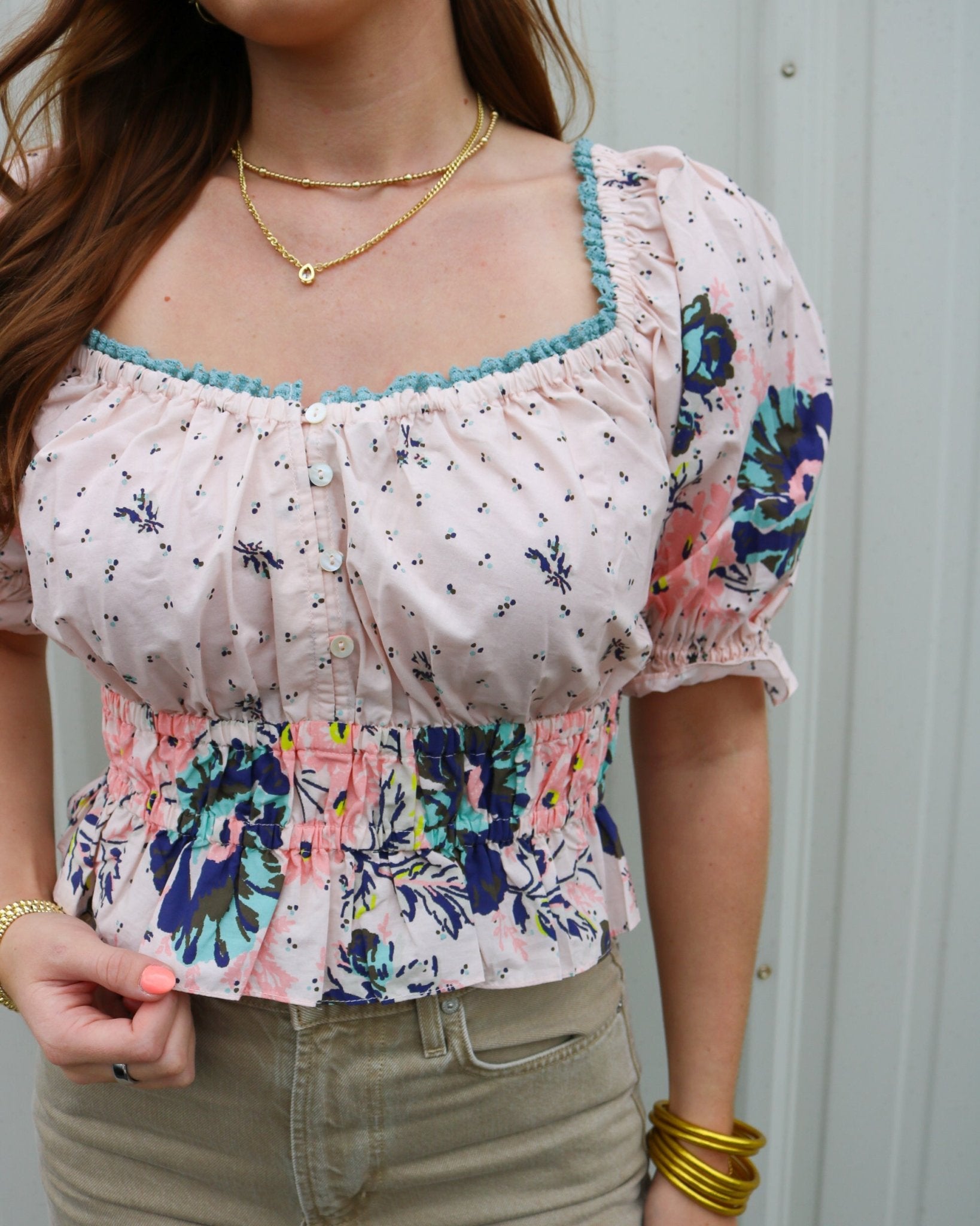 Rebecca Gathered Sleeve Top - Olive You BoutiqueCLEOBELLA229011CM26SP401389
