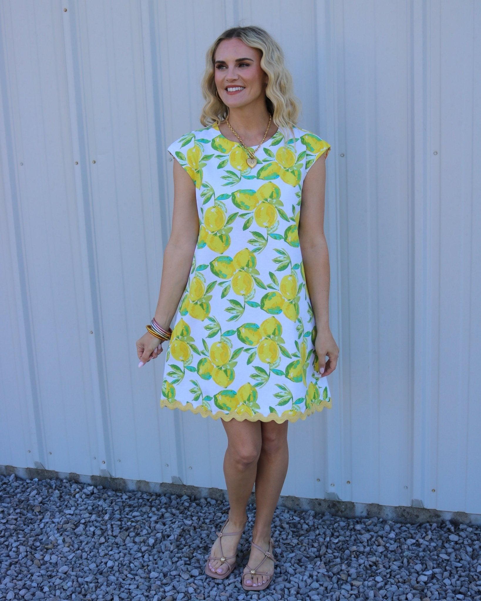Lemon Ric Rac Trim Dress - Olive You BoutiqueUNCLE FRANK23059275726