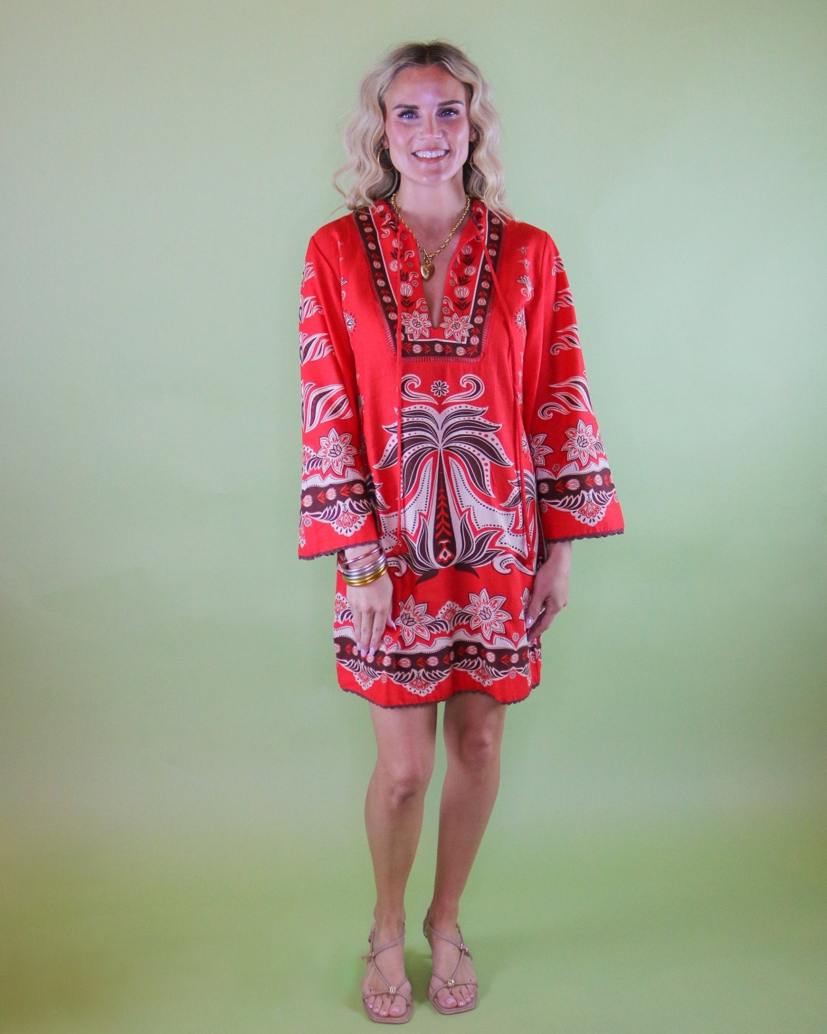 Anika Garden Red Mini Dress - Olive You BoutiqueFARM RIO227421260204023