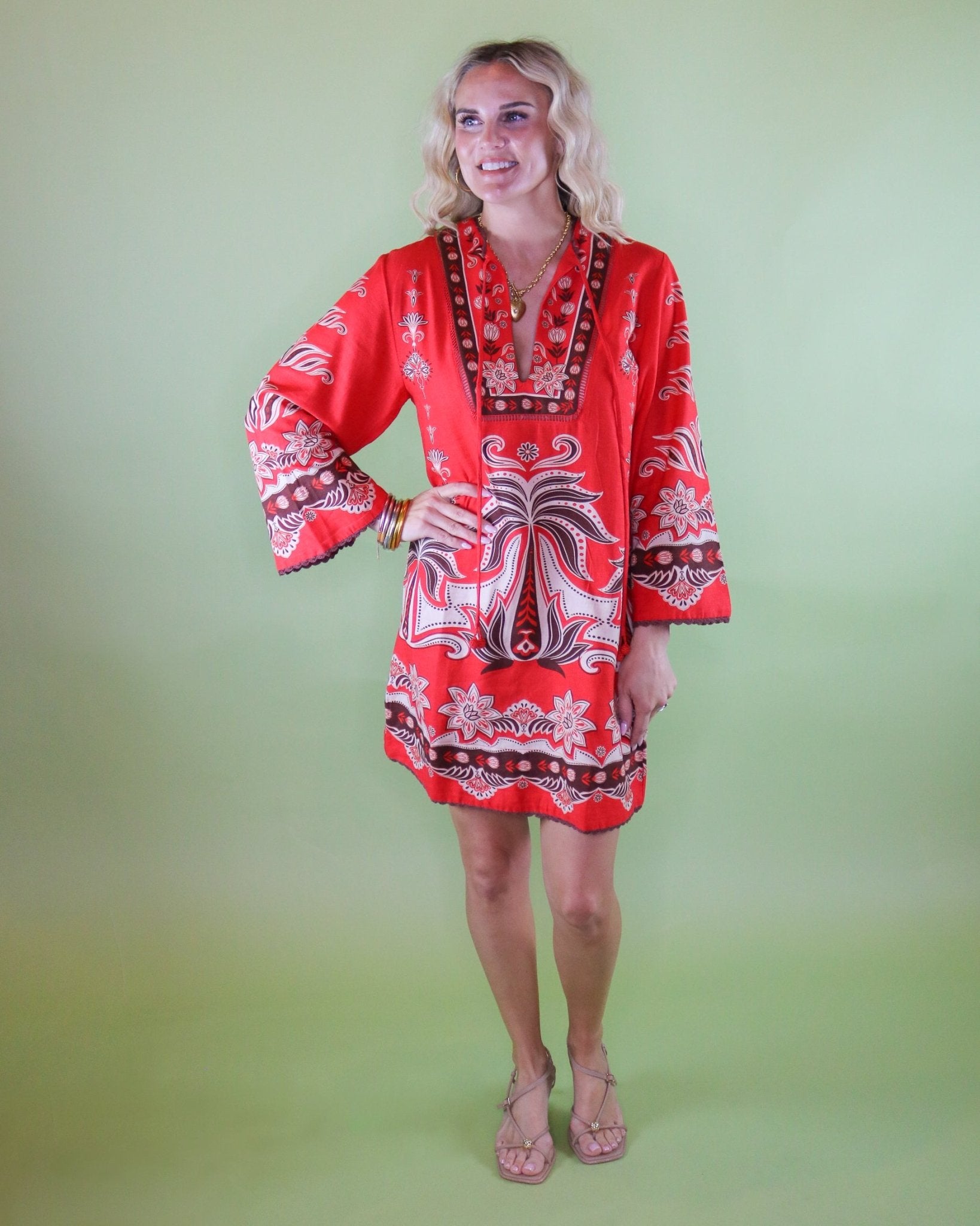 Anika Garden Red Mini Dress - Olive You BoutiqueFARM RIO227421260204023