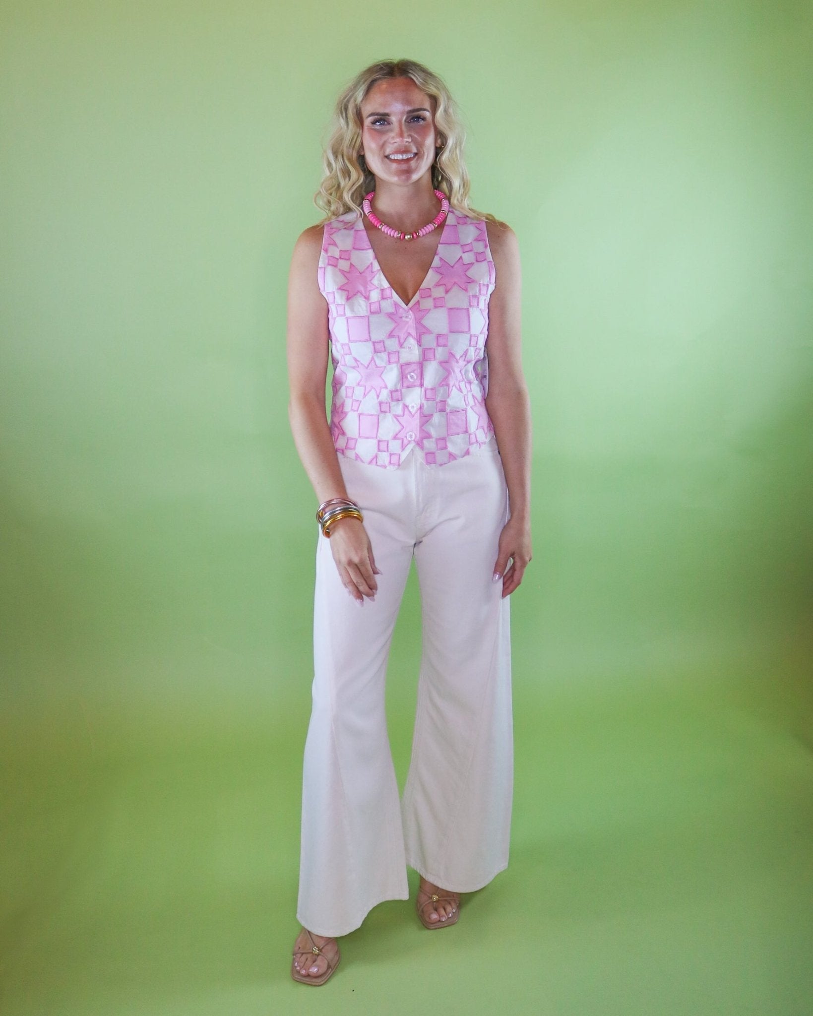 Embroidered Quilted Vest - Olive You BoutiqueIVY JANE230674150045