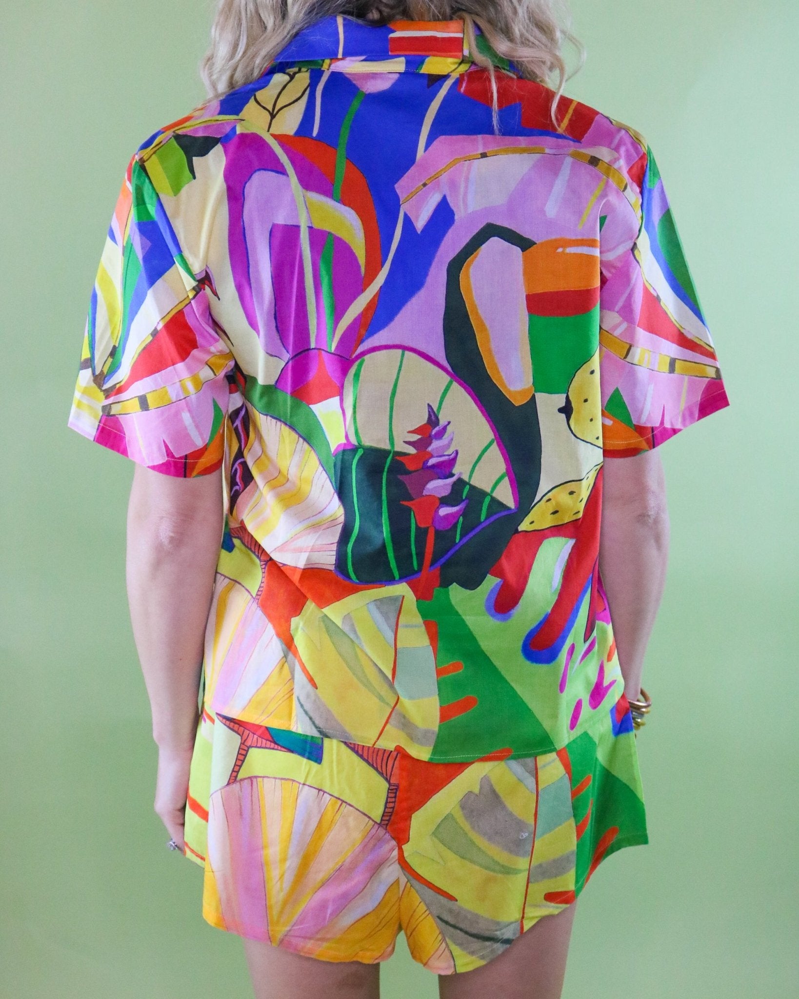 Tropical Print Multicolored Tie Blouse - Olive You BoutiqueFARM RIO227435260212004