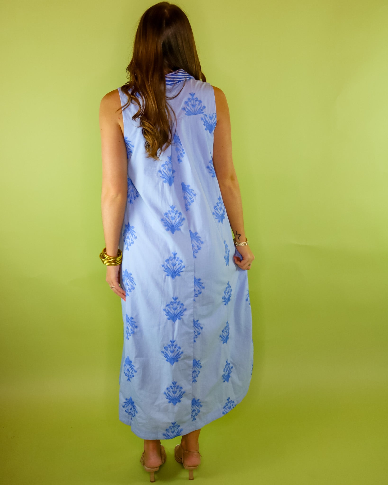 Embroidered Blue Jay Midi Dress - Olive You BoutiqueOLIVE YOU232926d31196