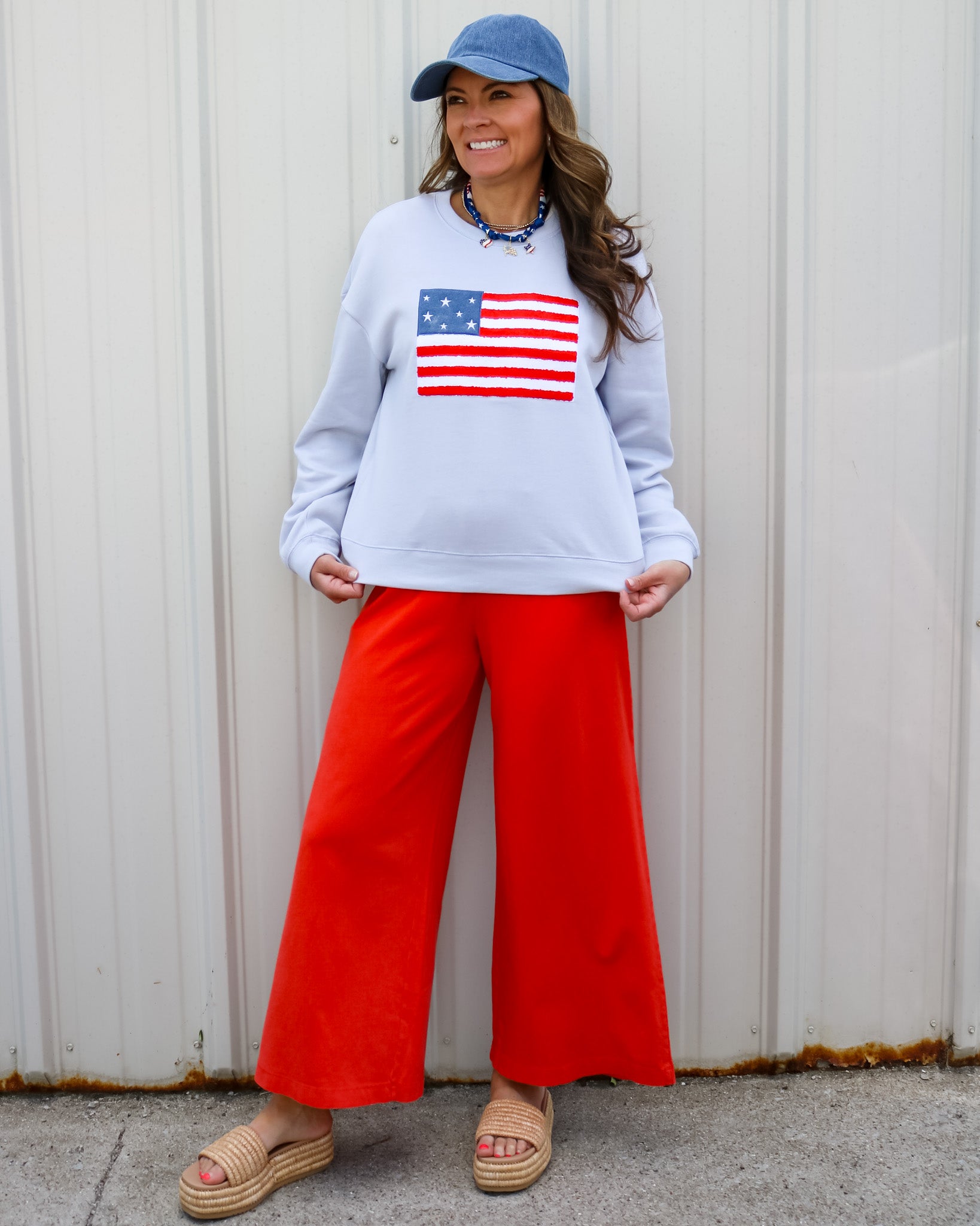 Free Time American Flag Sweatshirt - Olive You BoutiqueZ SUPPLY230222ZLT262656
