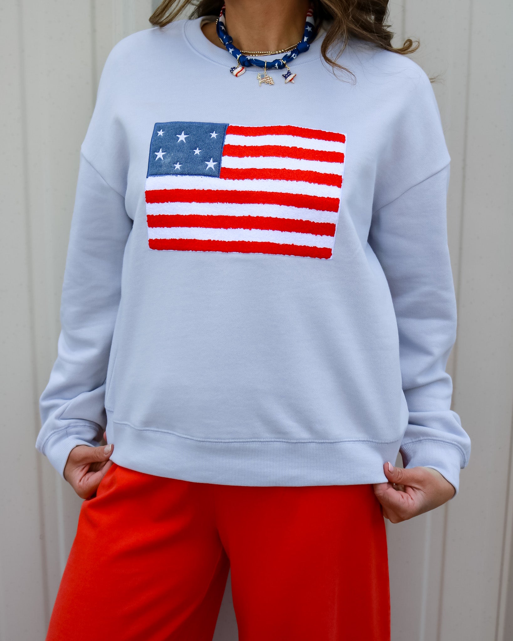 Free Time American Flag Sweatshirt - Olive You BoutiqueZ SUPPLY230222ZLT262656