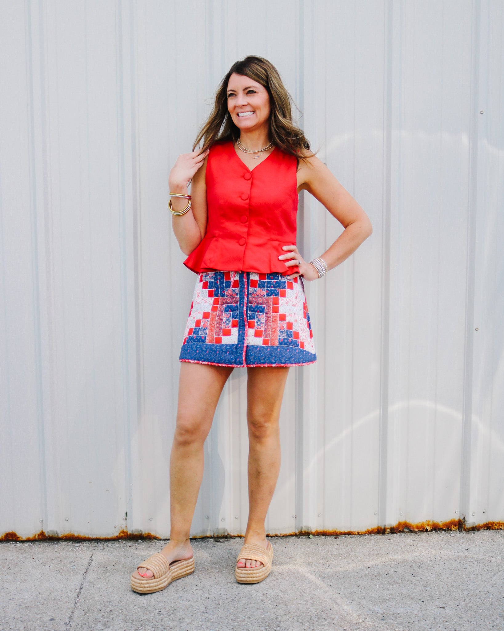 Louise Patchwork Skirt - Olive You BoutiqueLOVE THE LABEL228400L2601-8039