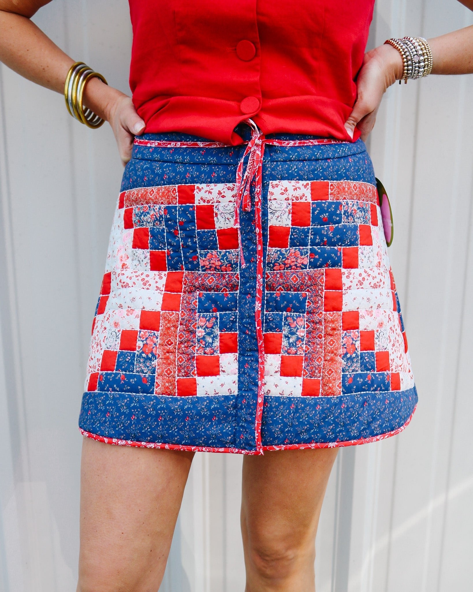 Louise Patchwork Skirt - Olive You BoutiqueLOVE THE LABEL228400L2601-8039