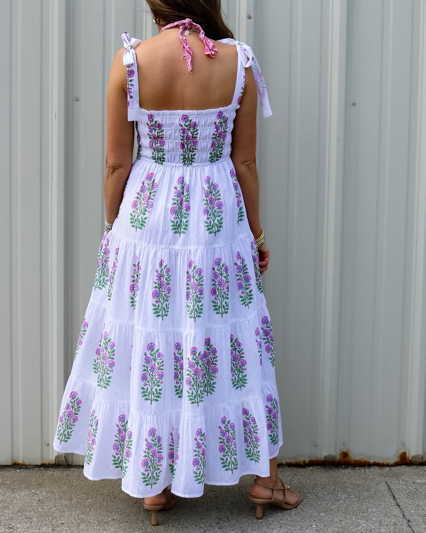 Martina Floral Tie Shoulder Dress - Olive You BoutiquePink City Prints226953SUM2645