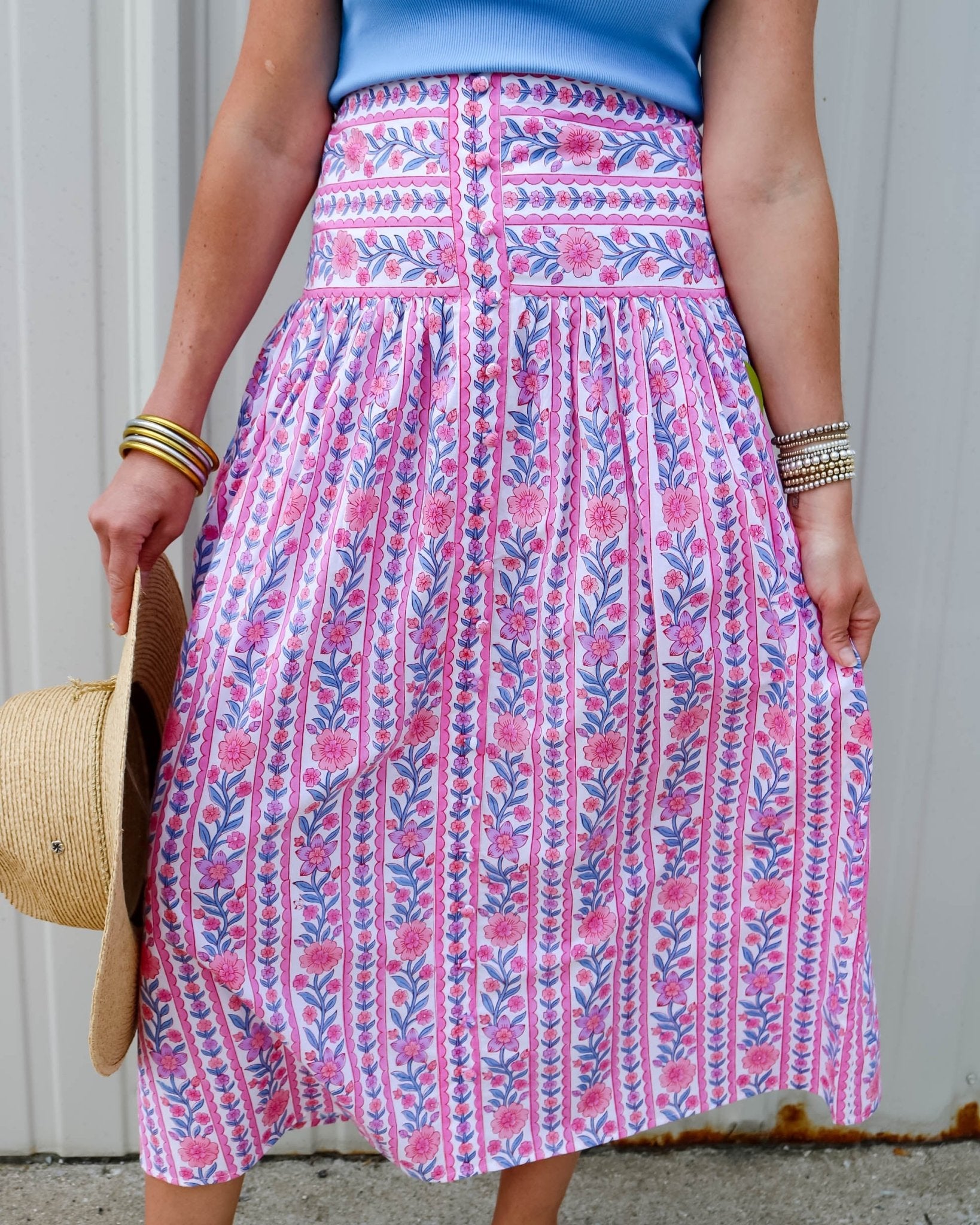 Primrose Floal Midi Skirt - Olive You BoutiquePink City Prints226937SUM2615