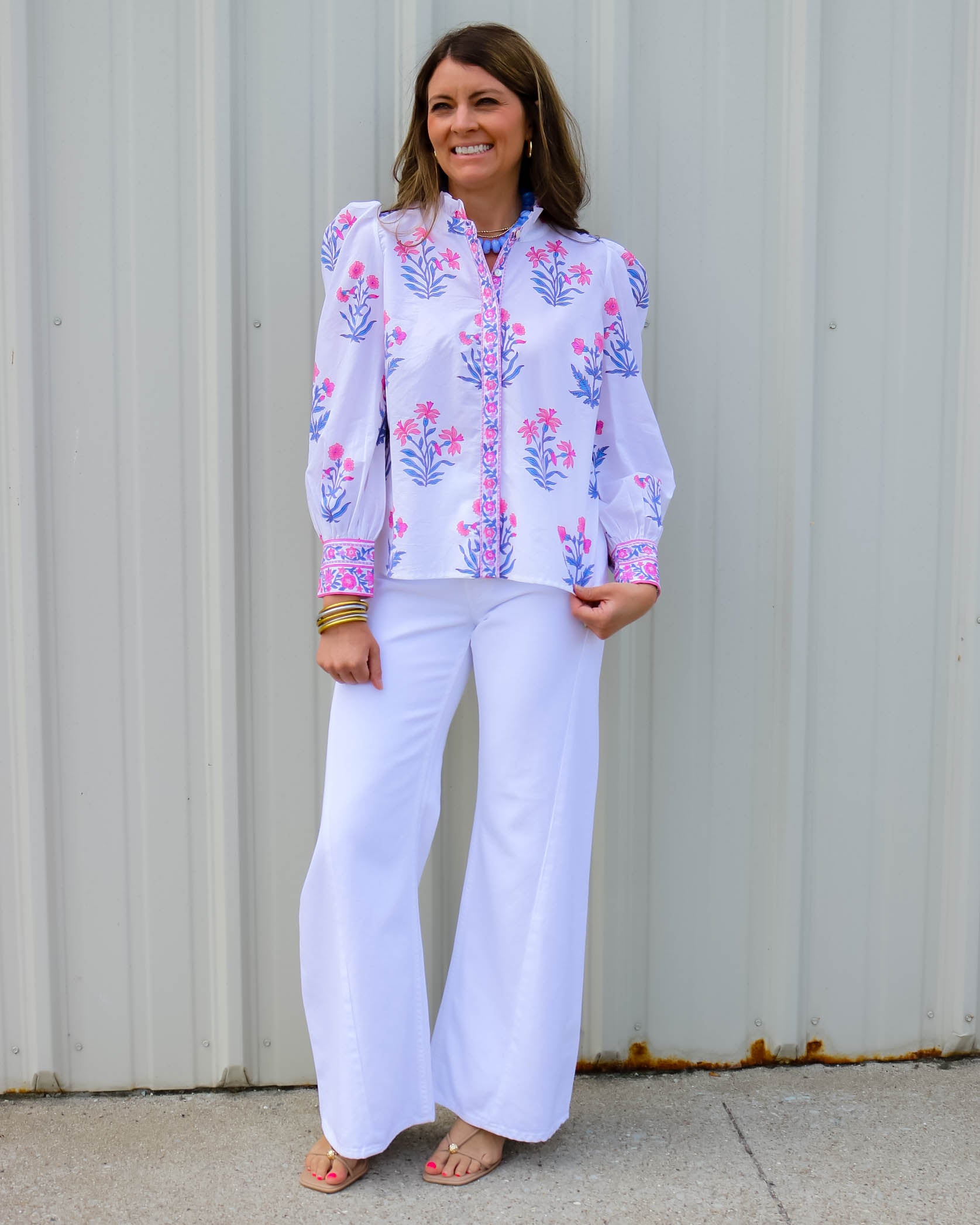 Primrose Floral Button Up Blouse - Olive You BoutiquePink City Prints226940SUM2616
