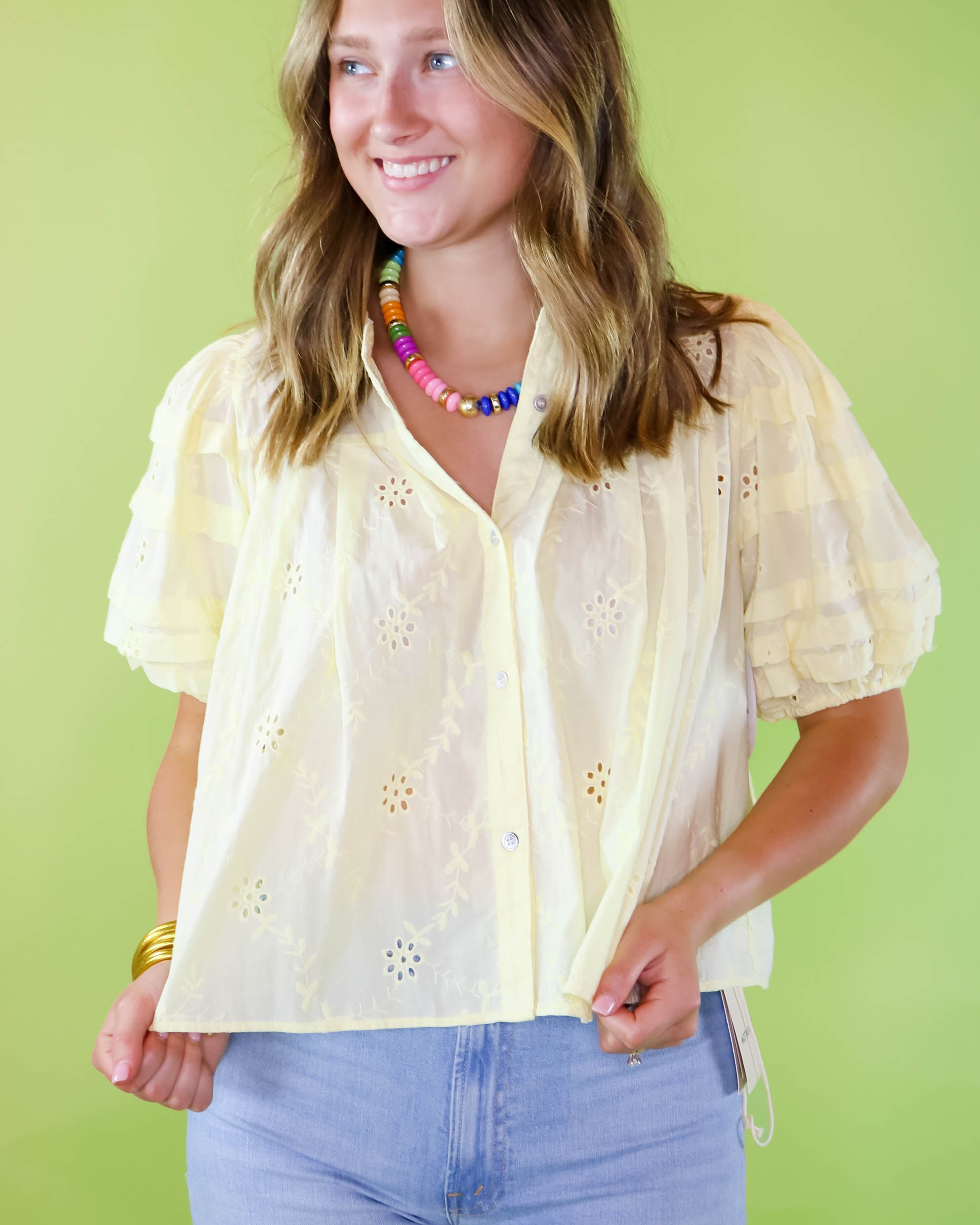 Eyelet Beauty Blouse - Olive You BoutiqueOLIVE YOU2333282504-49LTYY