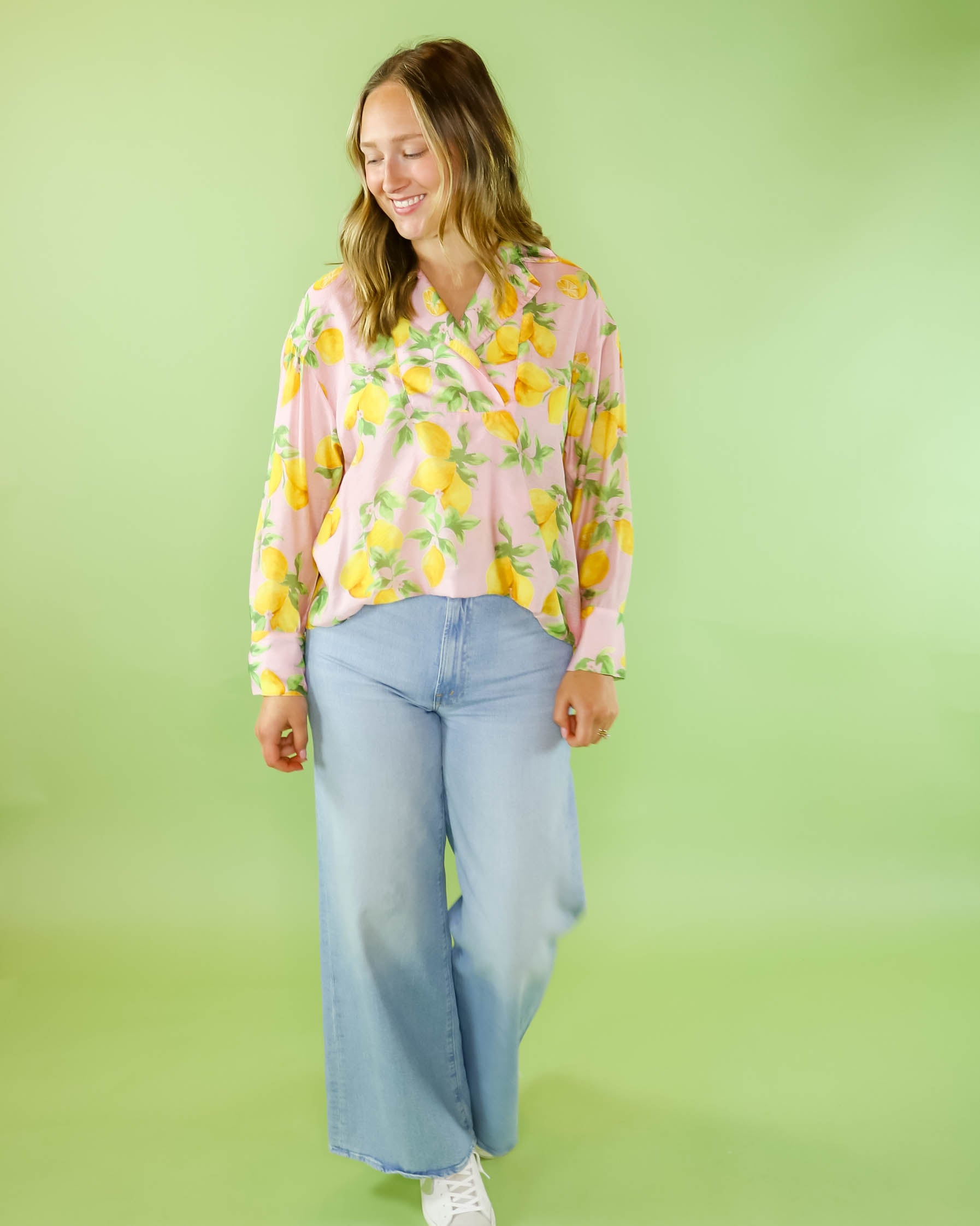 Lemon Cross V Blouse - Olive You BoutiqueIVY JANE230670650440