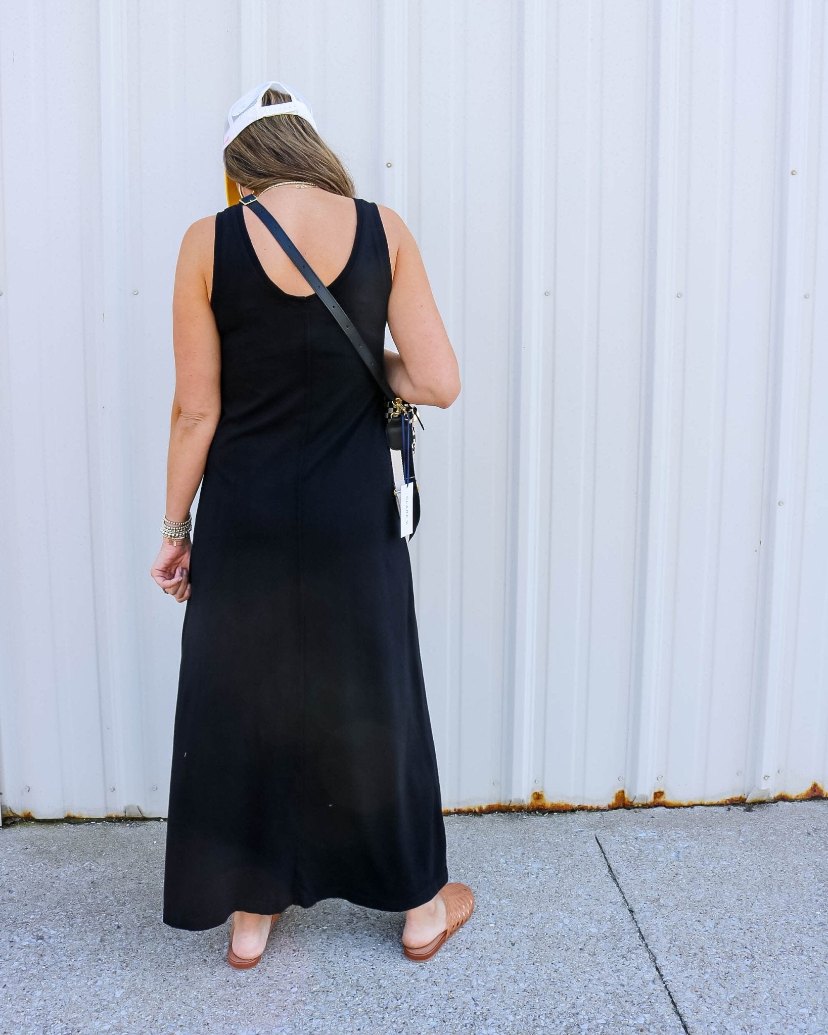 Everyday Cotton Sleeveless Scoop Neck Dress Black / XS