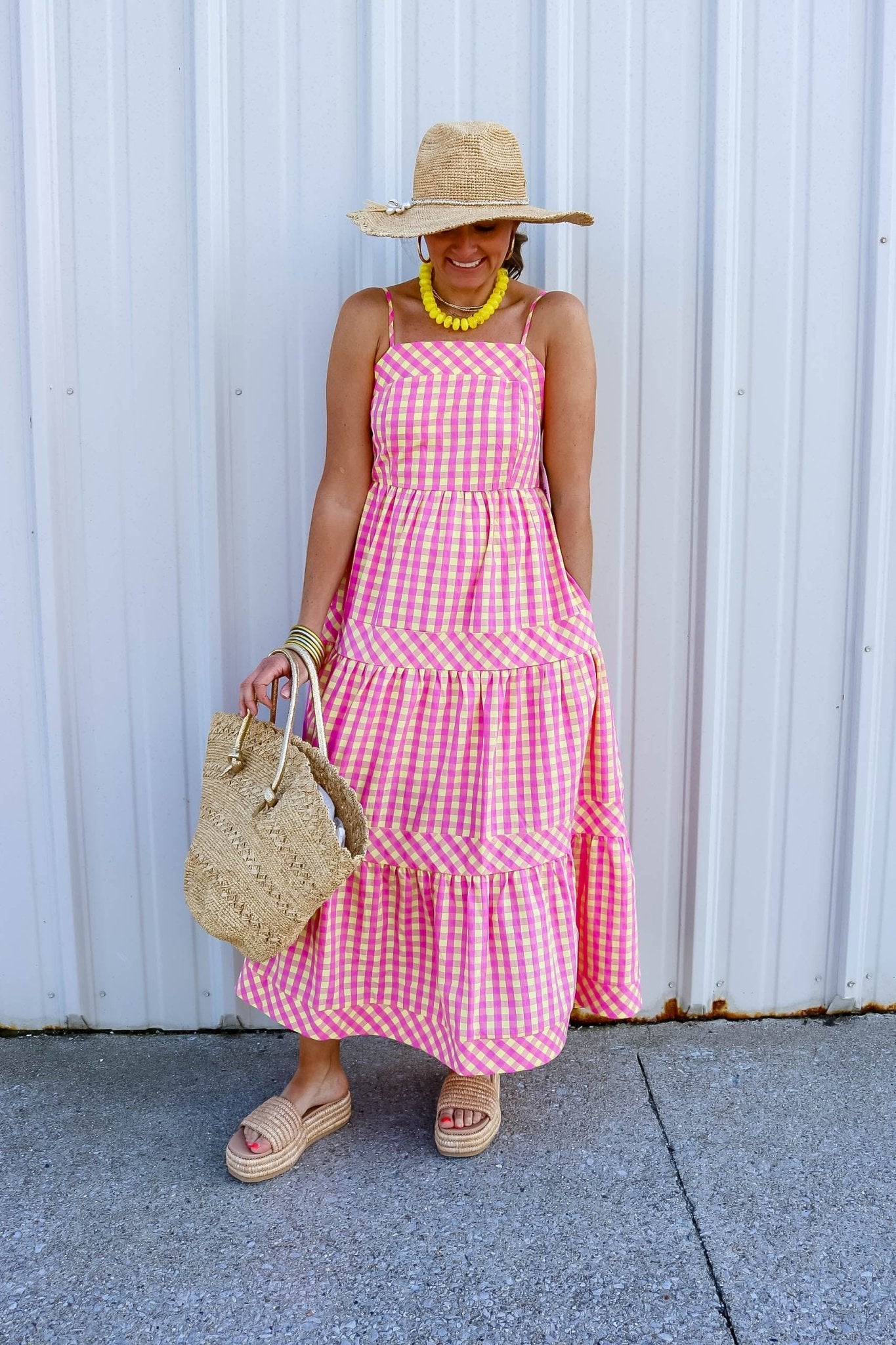 Pink Lemonade Summer Gingham Dress - Olive You BoutiqueOLIVE YOU233238d31873