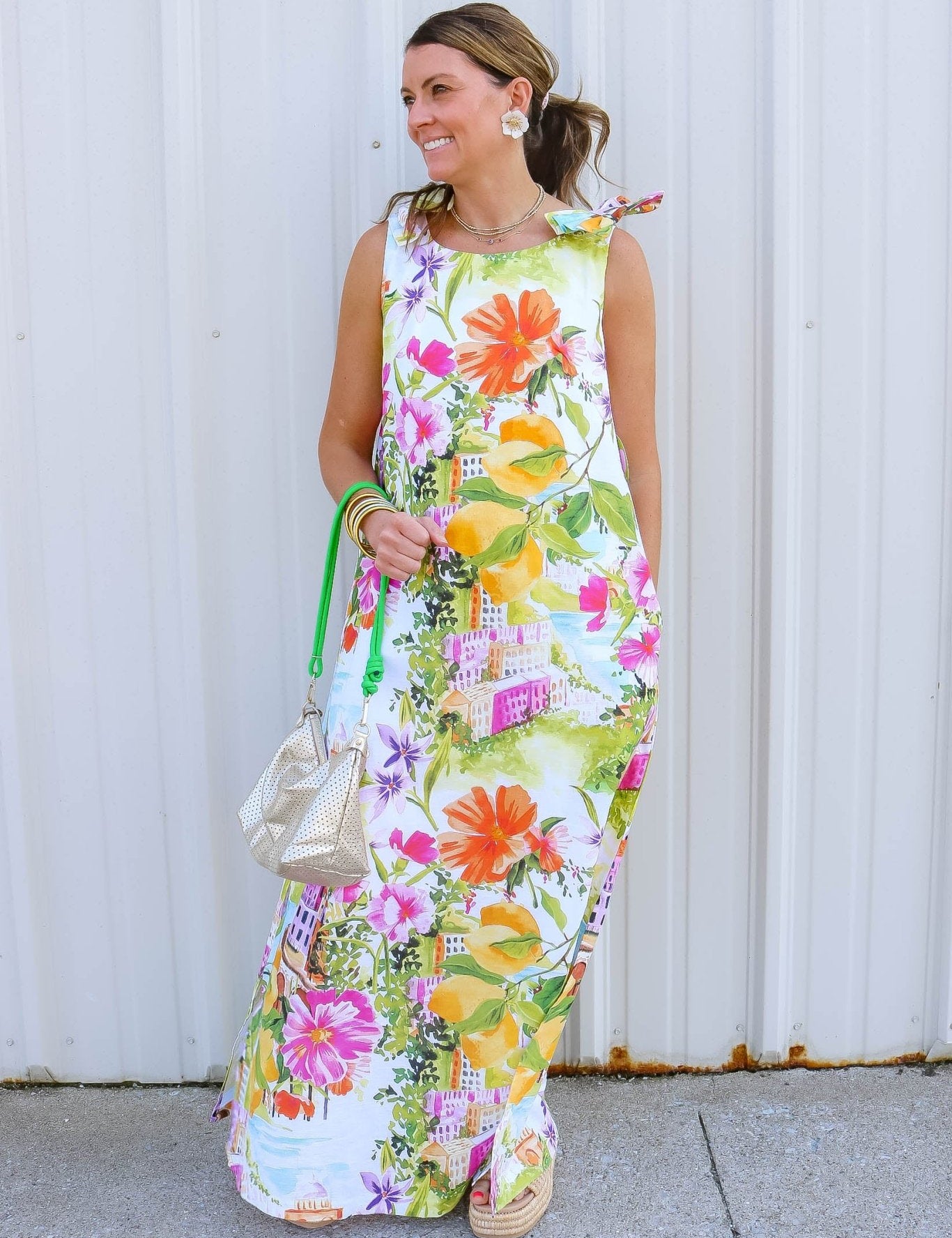 Lucie Sunset Garden Getaway Maxi Dress - Olive You BoutiquePROSPERINA226718PR3164D