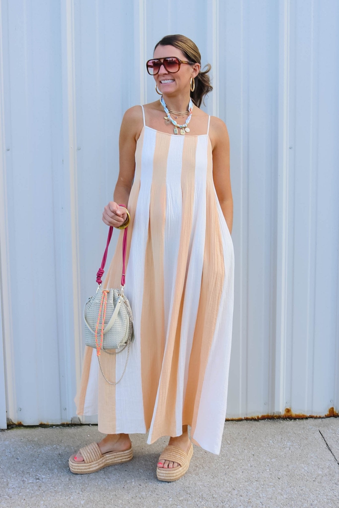 Sunset Stripe Midi Dress - Olive You BoutiqueOLIVE YOU230802L7390