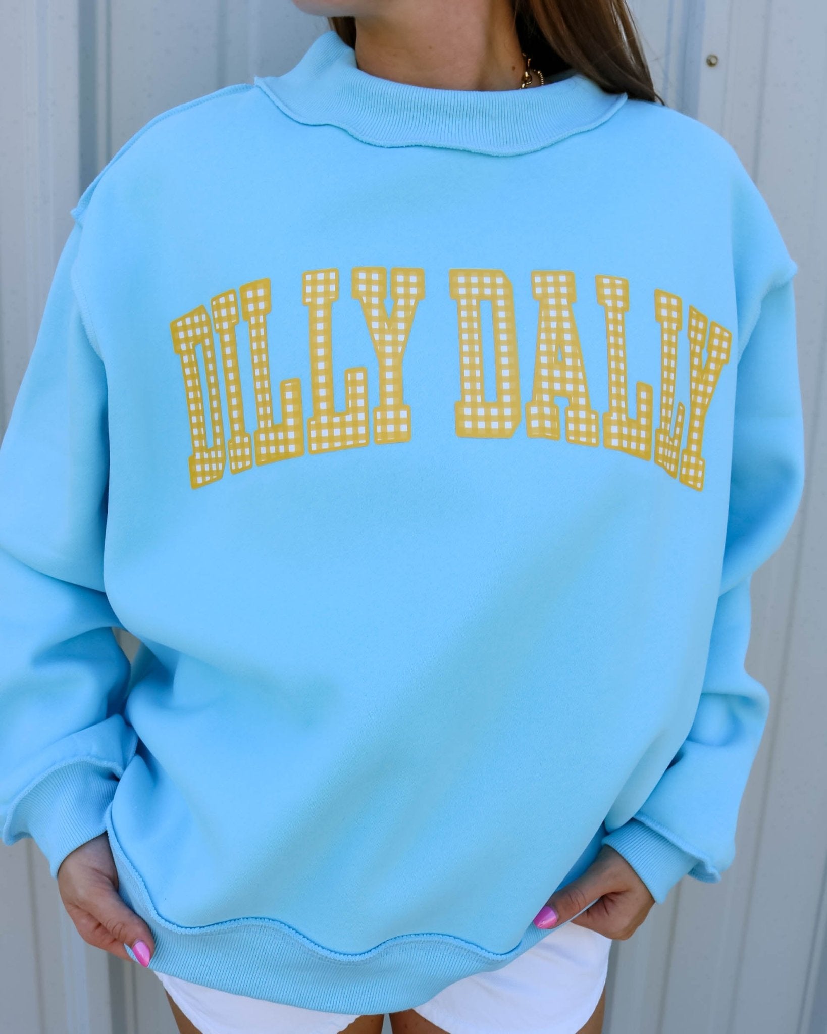 Dilly Dally & Lolly Gag Reversible Mock Neck Sweatshirt - Olive You BoutiqueOLIVE YOU233331IT2594-DILLYDALLY