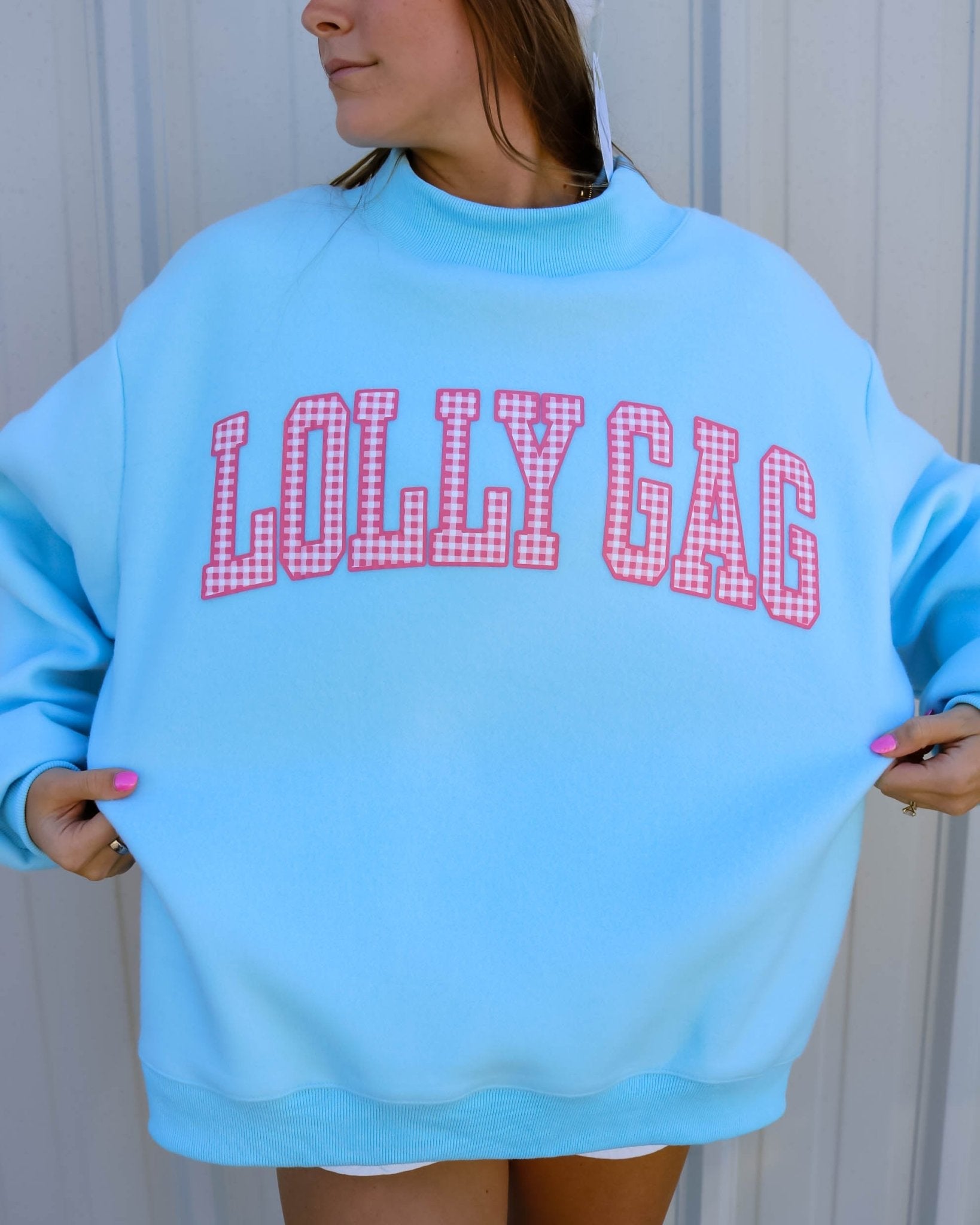 Dilly Dally & Lolly Gag Reversible Mock Neck Sweatshirt - Olive You BoutiqueOLIVE YOU233331IT2594-DILLYDALLY