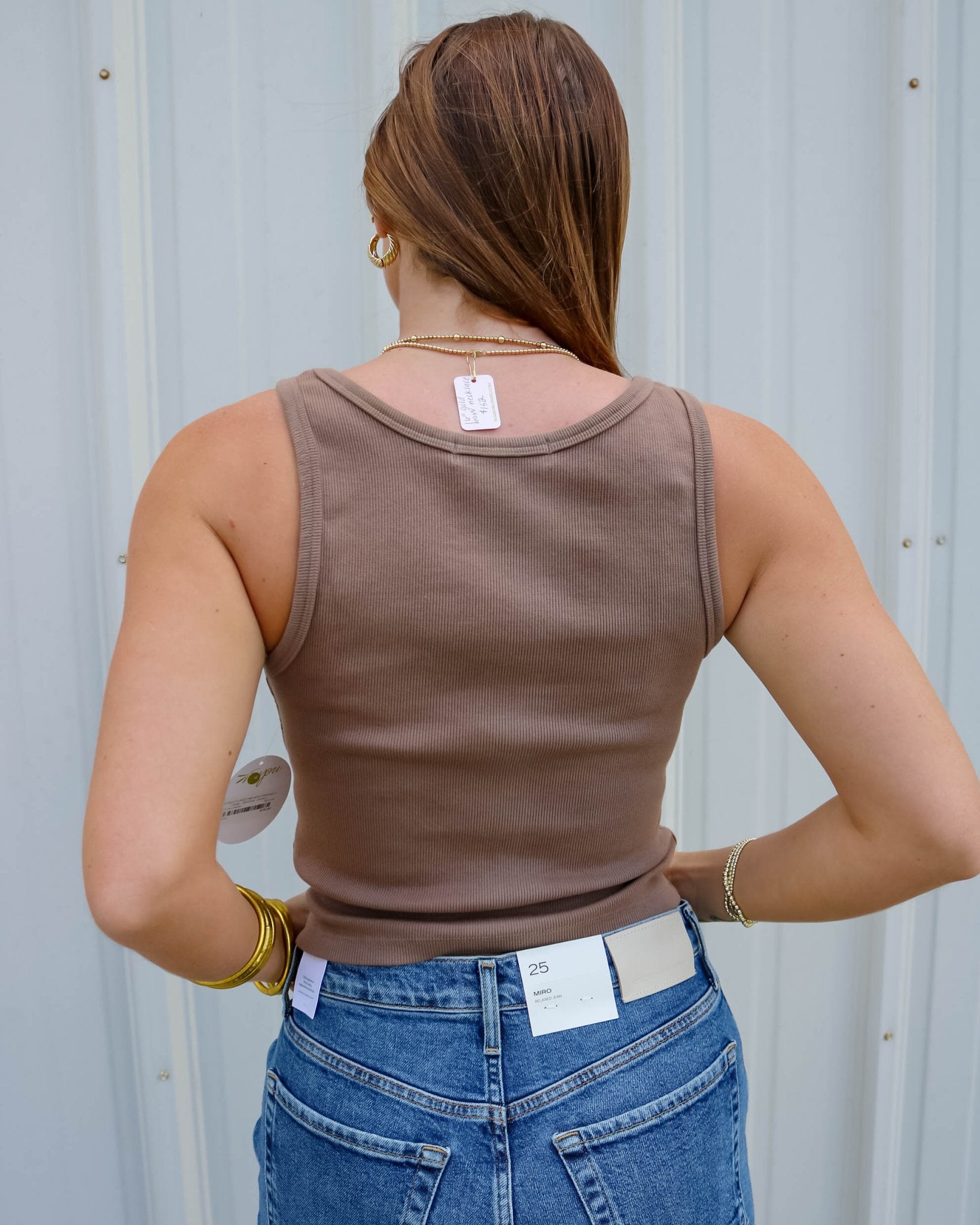 Structured Rib Bra Friendly Tank - Olive You BoutiquePERFECTWHITETEE227836T72-BLONDIE